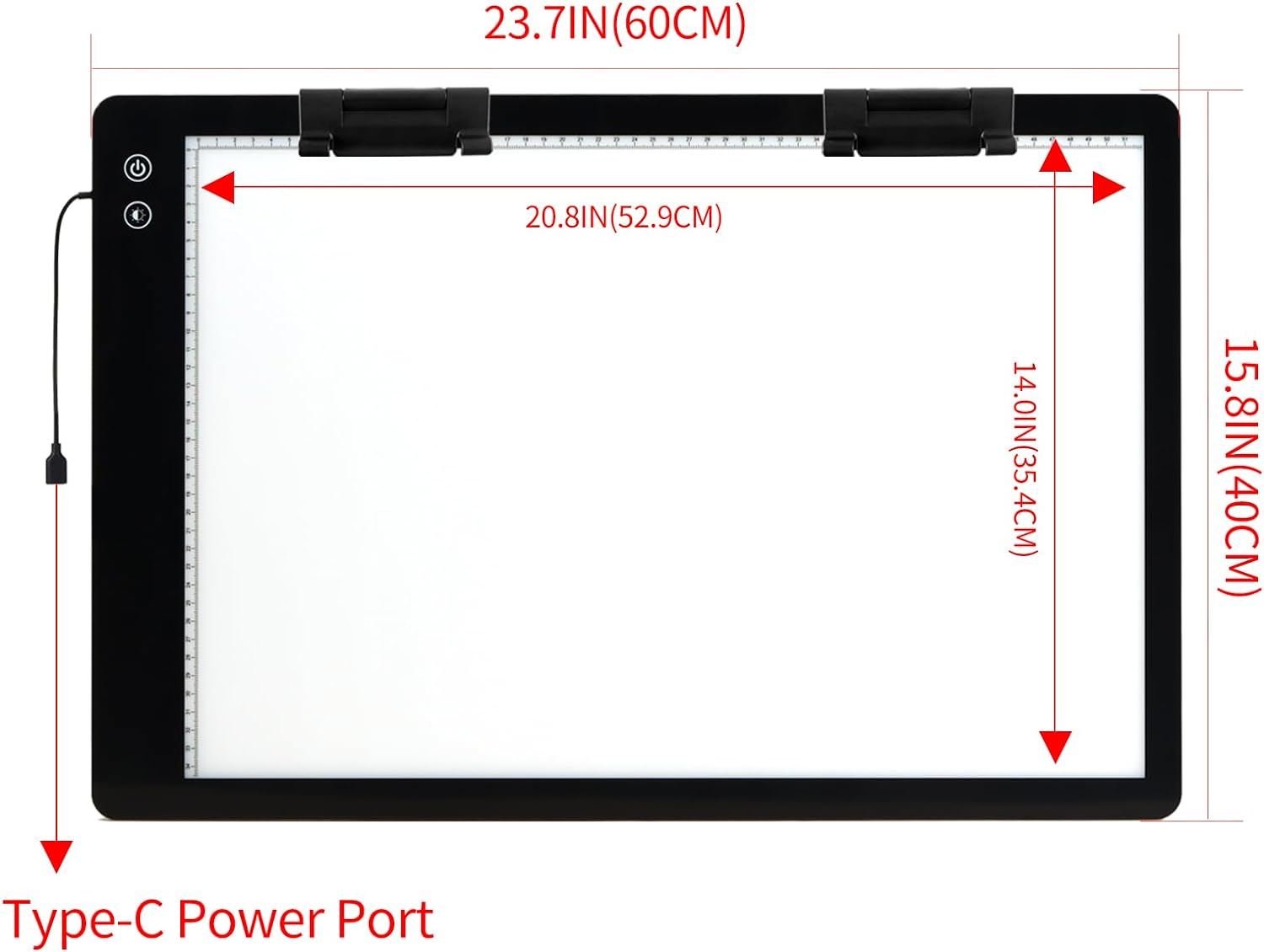Upgraded Rechargeable A2 Light Pad, TOHETO 5200Mah Battery Powered Large Tracing Light Box, 6 Levels & Stepless / 3 Colors Super Bright Light Board for Diamond Painting, Tattoo Drawing, Sketching image number 5