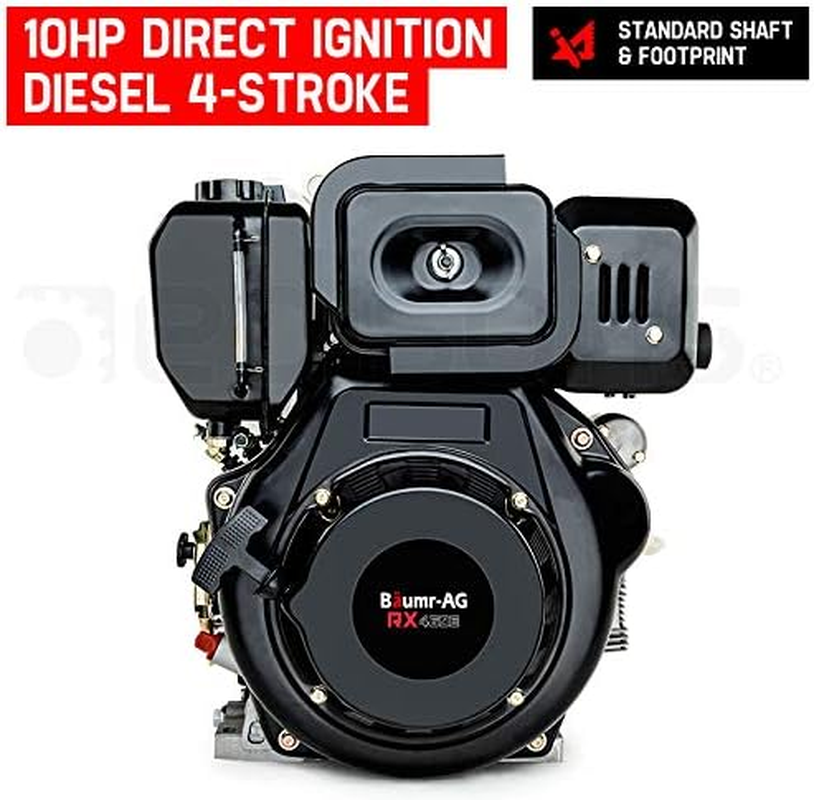 BAUMR-AG 10HP Diesel Stationary Engine Electric Start OHV Replacement Motor 460Cc Displacement 4-Stroke Stationary Engine, Low Oil Shutdown, RX460E image number 6