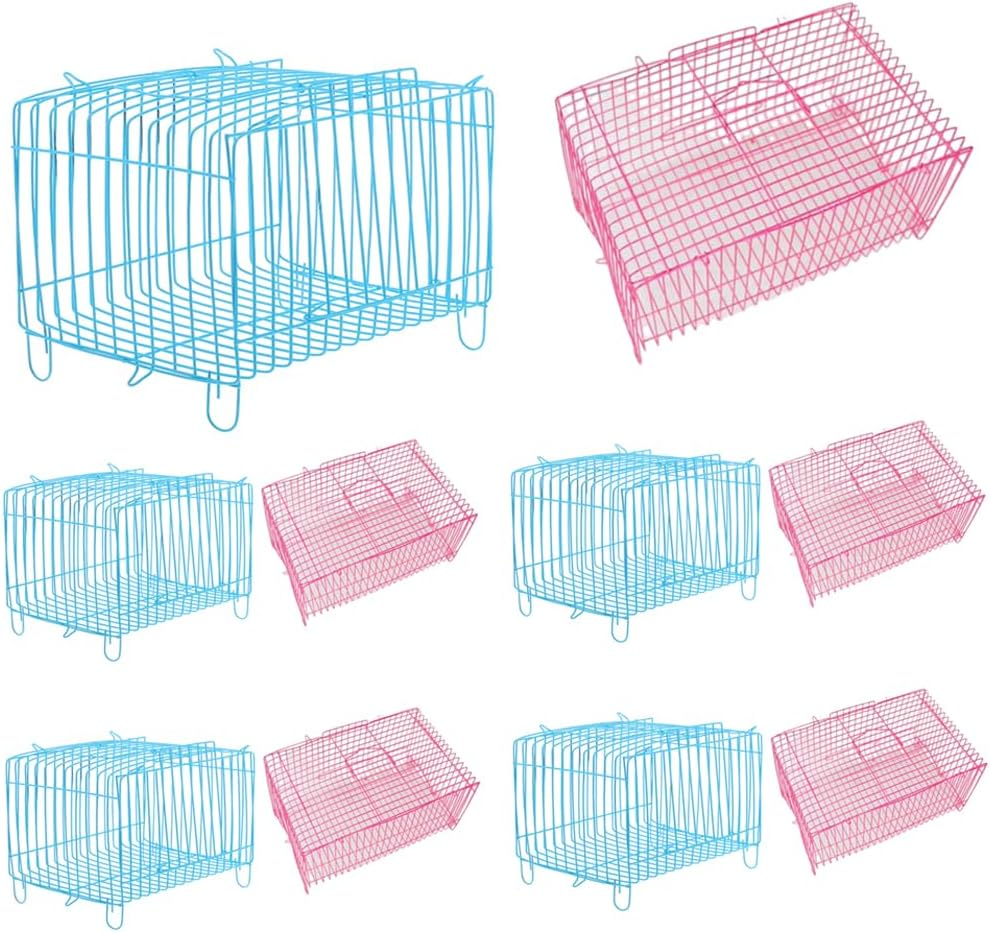 AIMALL 10Pcs Small Pet Transport Cage &ndash; Wire Frame for Rabbits, Hamsters, Guinea Pigs, Birds, Two Sizes 5.11&ndash;7 Inches Compact and Foldable Design image number 6