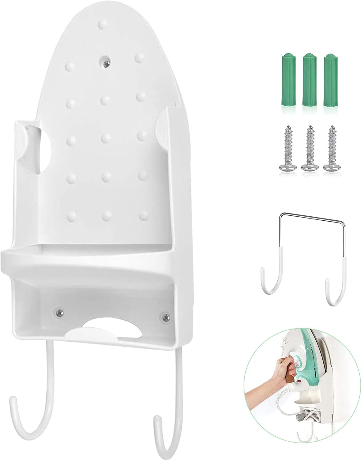 Oranlife Wall Mounted Ironing Board Rack Electric Iron Holder Household Bathroom Shelf