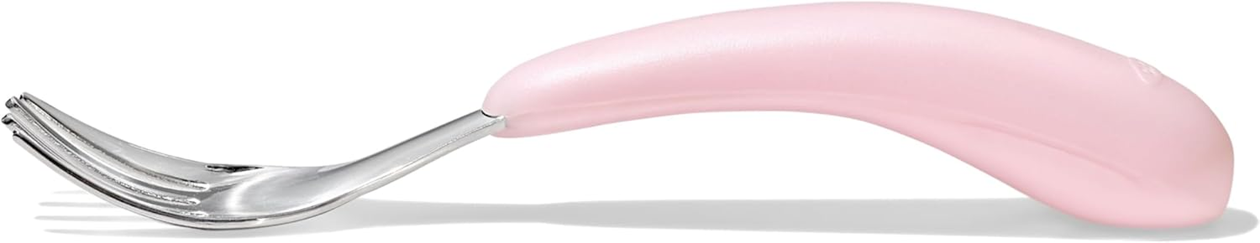 OXO Tot Toddler Fork and Spoon Set, Blossom - Stainless Steel Kids Cutlery with Soft Non-Slip Handles - Ergonomic Self Feeding Utensils for Babies & Toddlers - Dishwasher Safe - Opal image number 5