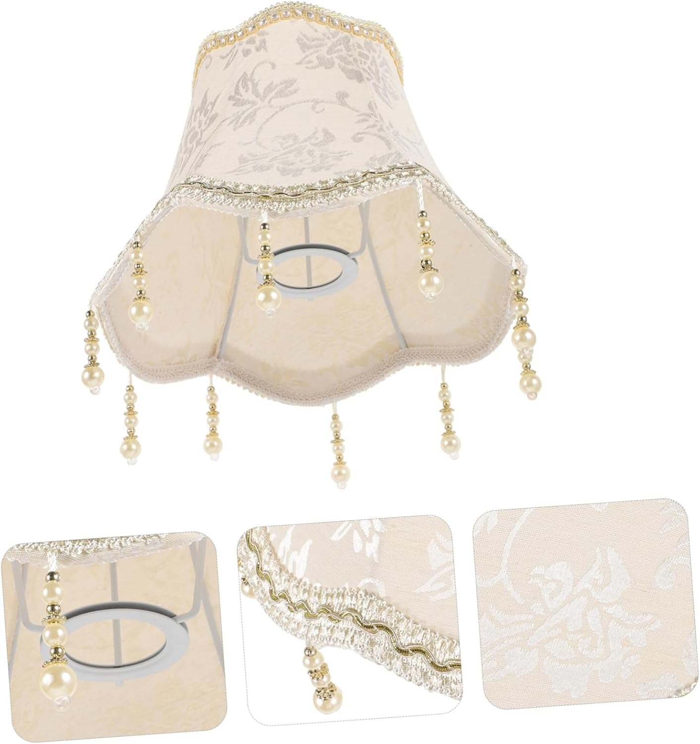 Outanaya Jacquard Lampshade Cloth Lamp Shade Fringe Lampshade Decorative Lamp Shade image number 4