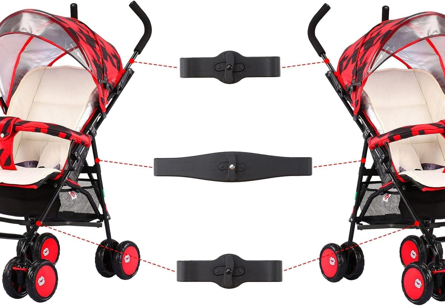 Stroller Connector, Baby Stroller Connectors Accessories for Yoyo | Twin Baby Stroller Connect Adapter, Twin Strollers Connector for Toddlers,Dual Stroller Connectors Aiqi/Yoga/Vovo Strollers image number 3