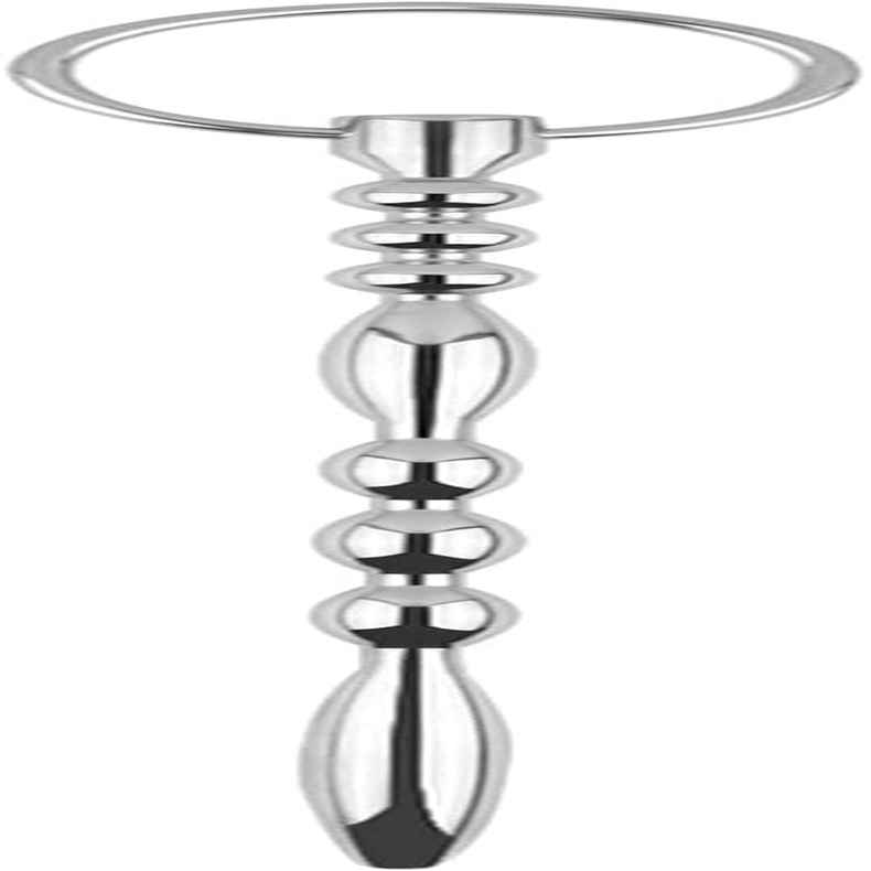Metal Urethral Plug with Penis Cock Rings Bead Urinary Dilator Stainless Steel Urethra Massage Rod image number 1