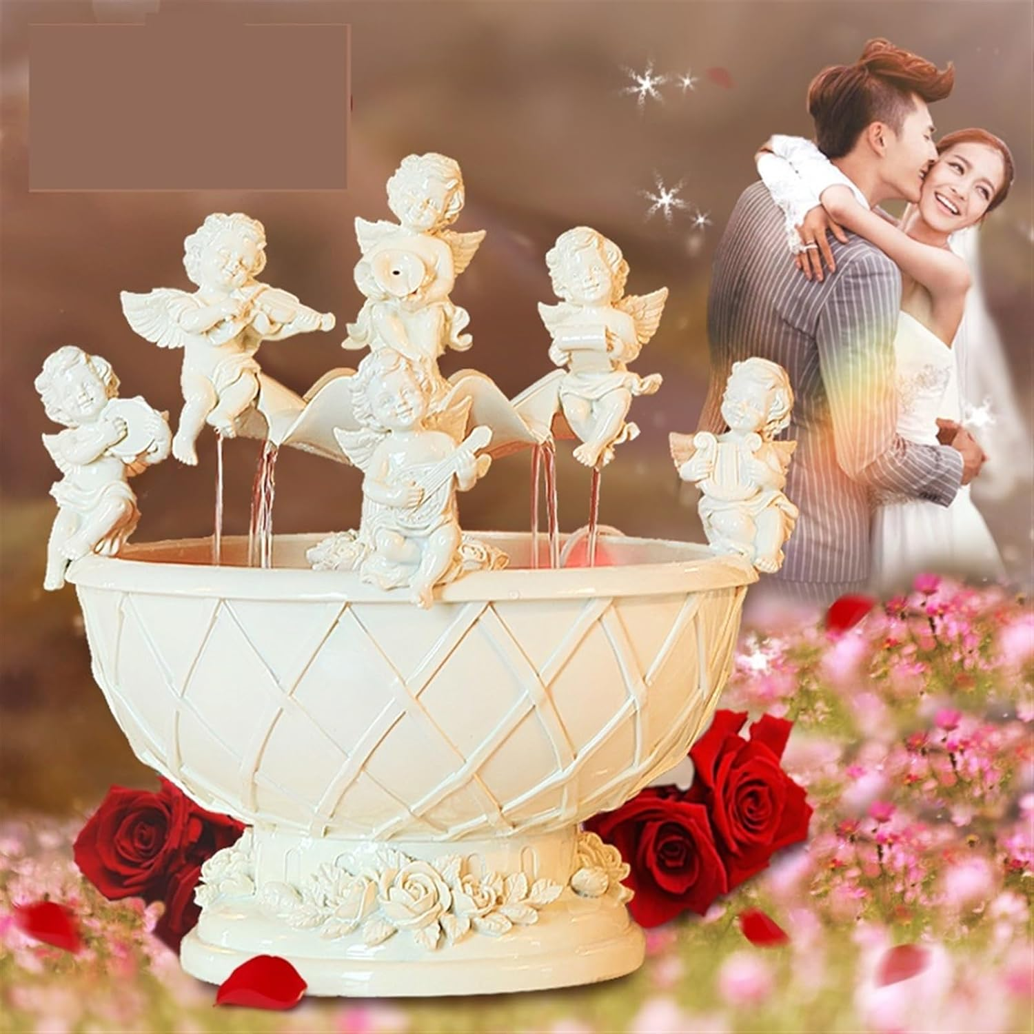 Outdoor Fountain Water Fountain Resin Decoration, Home Creative Angel Humidification, Living Room Courtyard Office