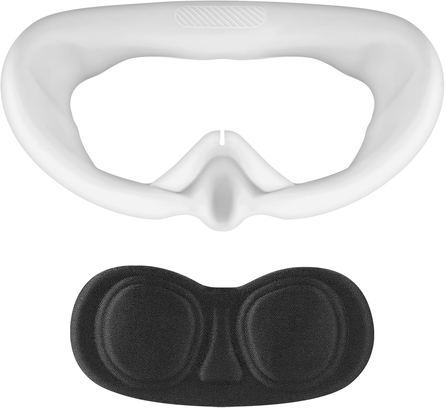 Geekria Sweat Proof Silicone Face Cover Pad Compatible with Pico Neo 4, Washable Lightproof Anti-Leakage, VR Headset Replacement Accessories (White)