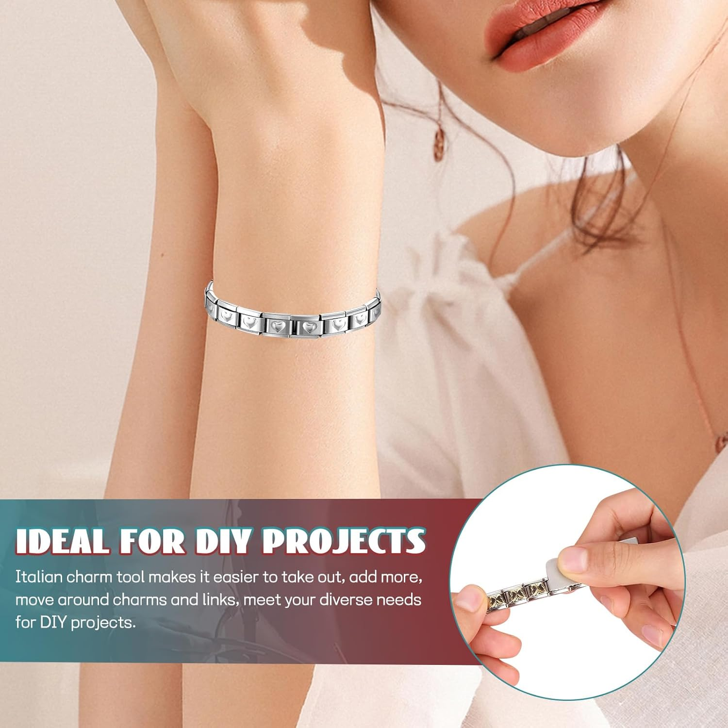 Italian Bracelet Link Tools, 3Pcs Charm Bracelet Pack Tool for Adding and Removing Charms image number 3