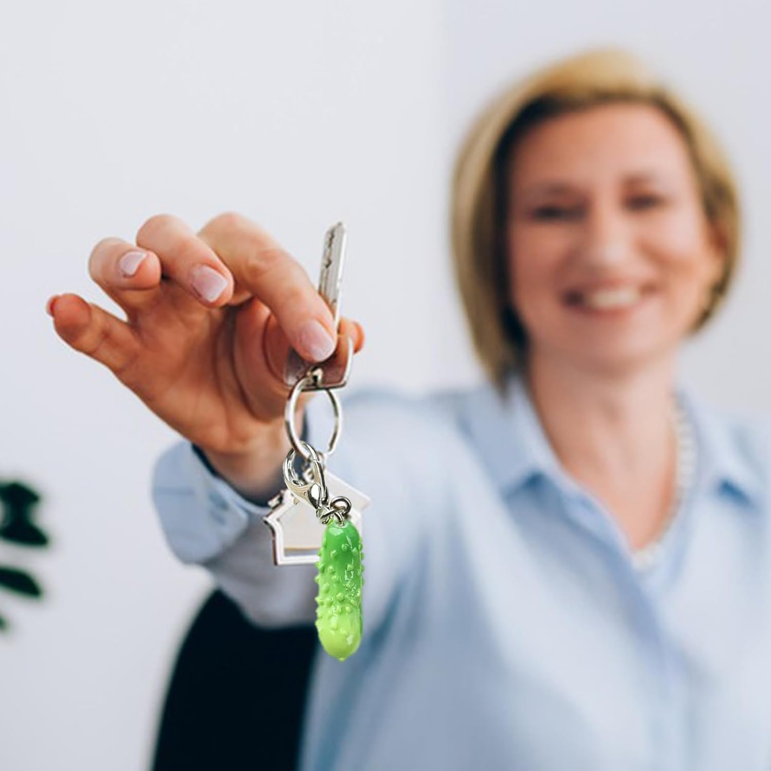 Cute Bag Charm - Cute Bag Charm Keychain Decoration | Cucumber Bag Charm Emotional Support for Men Women Positive Keychain Accessories Char image number 1