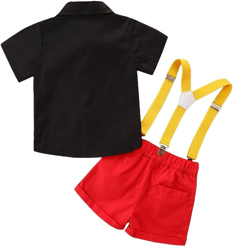 Dressy Daisy Baby Toddler Boys Mouse Halloween Costume Suspenders Suit Fancy Party Dress up Set with Mouse Ears and Gloves for 6 Months to Size 7 image number 2