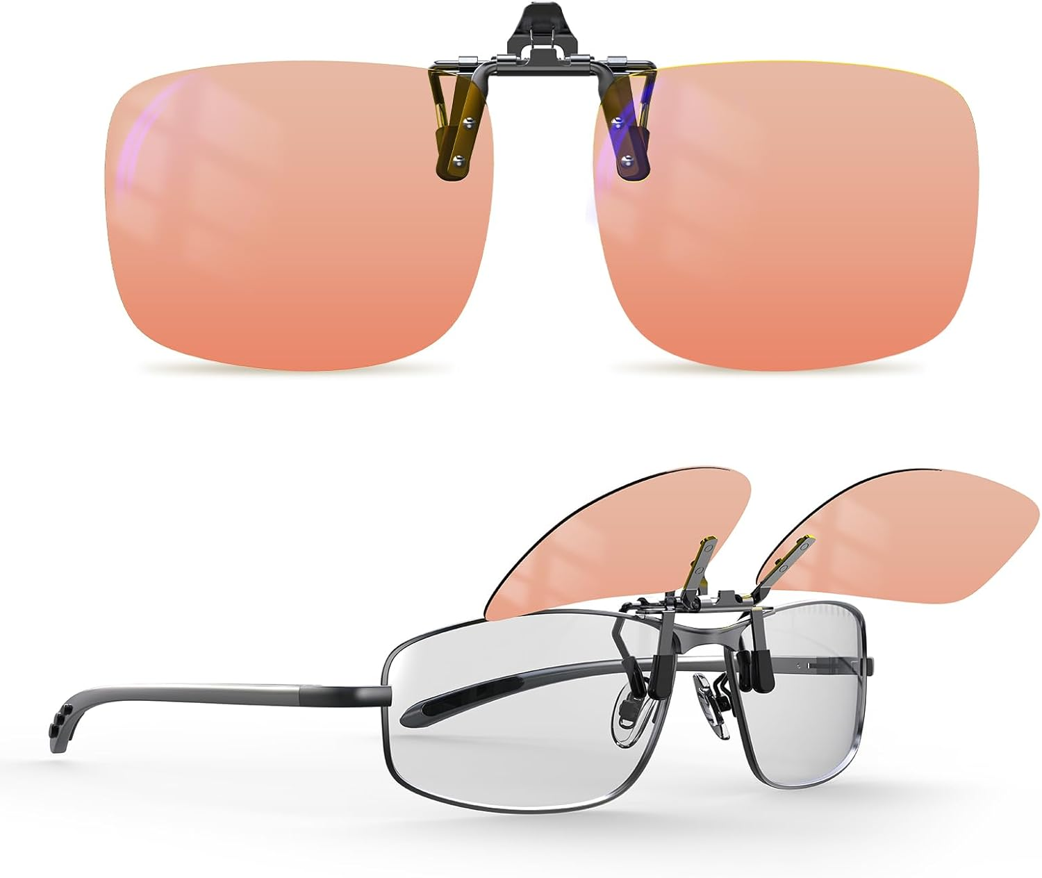 Goiteia Fl-Rose Migraine Clip on Glasses, Light Sensitivity Glasses for Fluorescent LED Glare/Photophobia