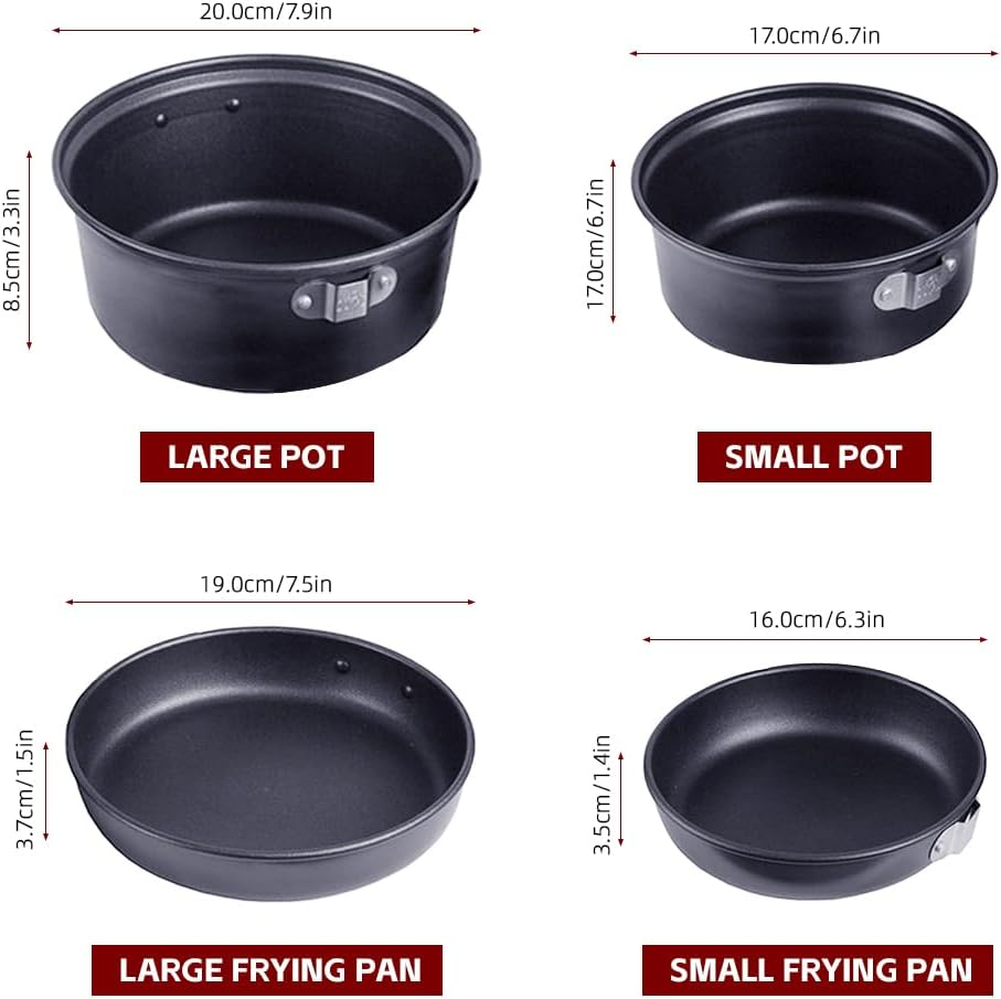 Namolit Camp Plates and Pans Sets Nonstick Backpacking Picnic Cooking Ultra-Lightweight Portable image number 5