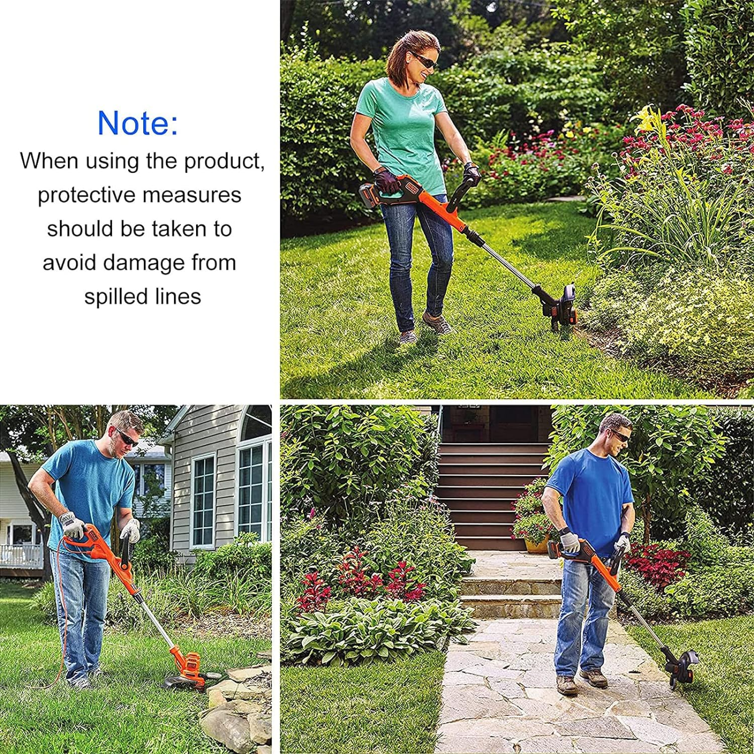 WA0004/WA0010 Worx Replacement Trimmer Spools, 0.065" Weed Eater Lines Caps for Worx String Trimmer Weed Eater WG154 WG163 WG160 WG180 WG175 WG155 WG151 (12 Spools + 2 Caps) image number 1