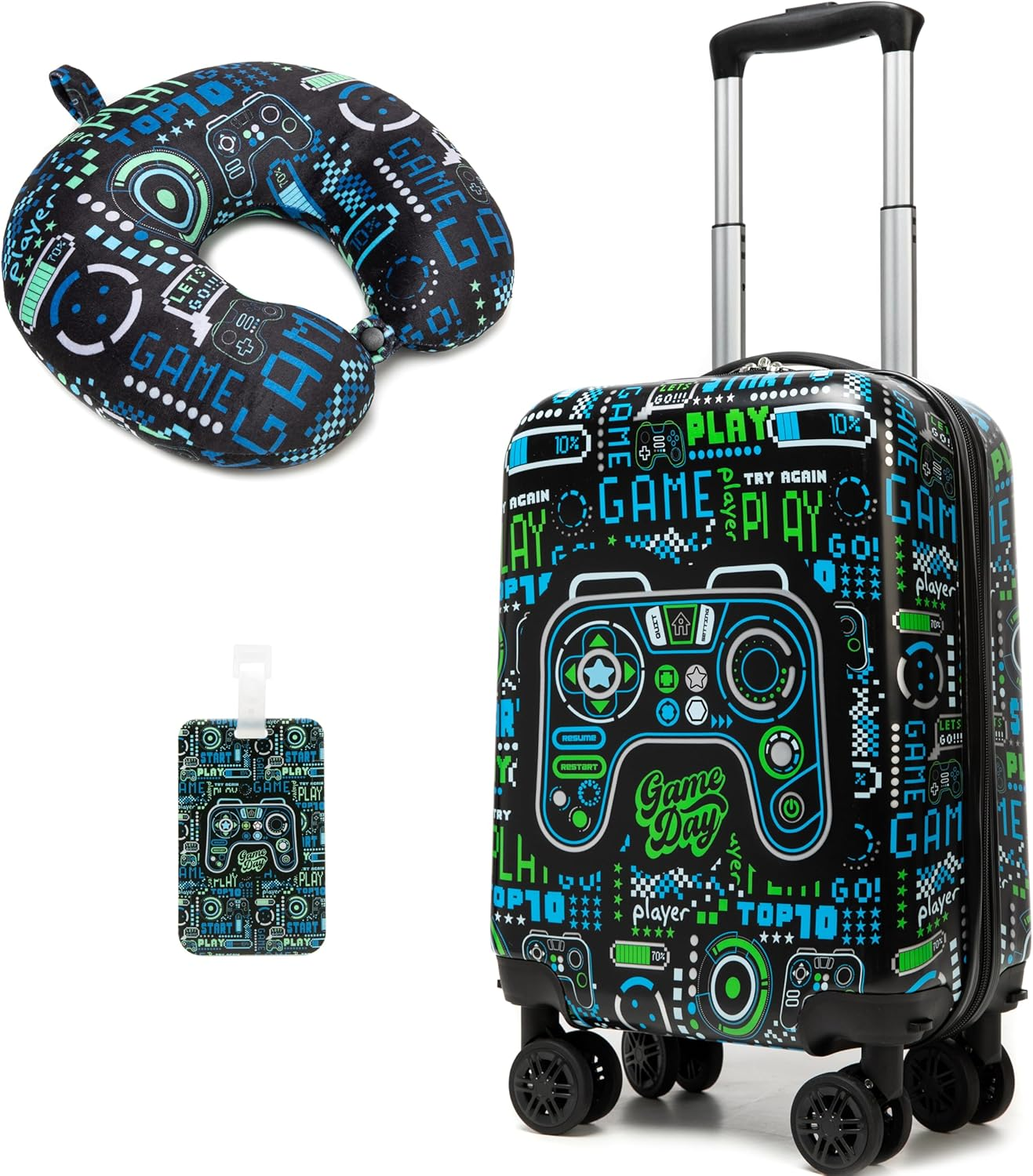 Homskiii Kid'S Luggage Set 2 Piece Suitcase Set 16" Hardside Luggage with Spinner Wheels Girls Boys Carry on Luggage Airline Approved, 4008, 16Inch