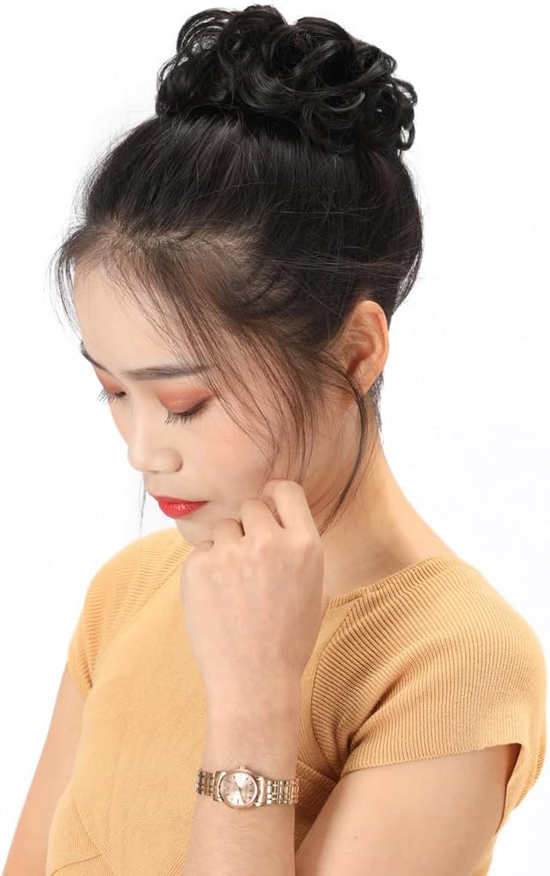 Messy Bun Hair Pieces for Women Hair Bun Extension Updo Curly Messy Bun Bridal Headpiece Wig Hair Accessory Curly Hair Loop