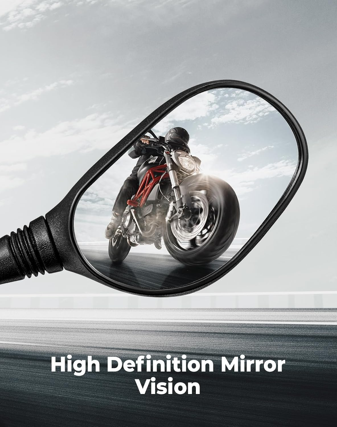 KEMIMOTO Motorcycle Mirrors, 8MM 10MM ATV Mirrors for Handlebar Compatible with Scooter Snowmobile Mope, 360 Degrees Ball Type Adjustment High Definition Mirrors image number 3