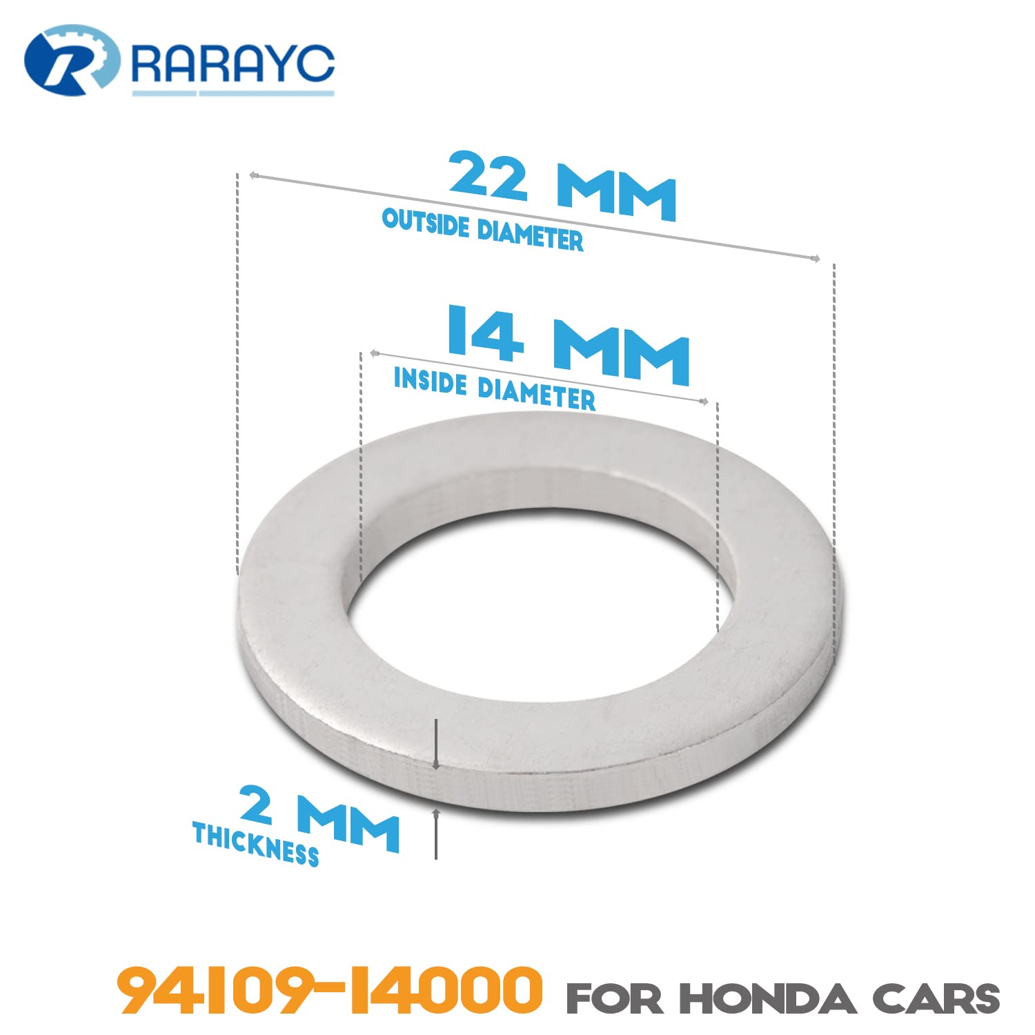 50 Pcs Oil Crush Washers Drain Plug Gaskets Replacement for Honda 94109-14000 Accord Civic CR-X CR-Z CR-V and More image number 4