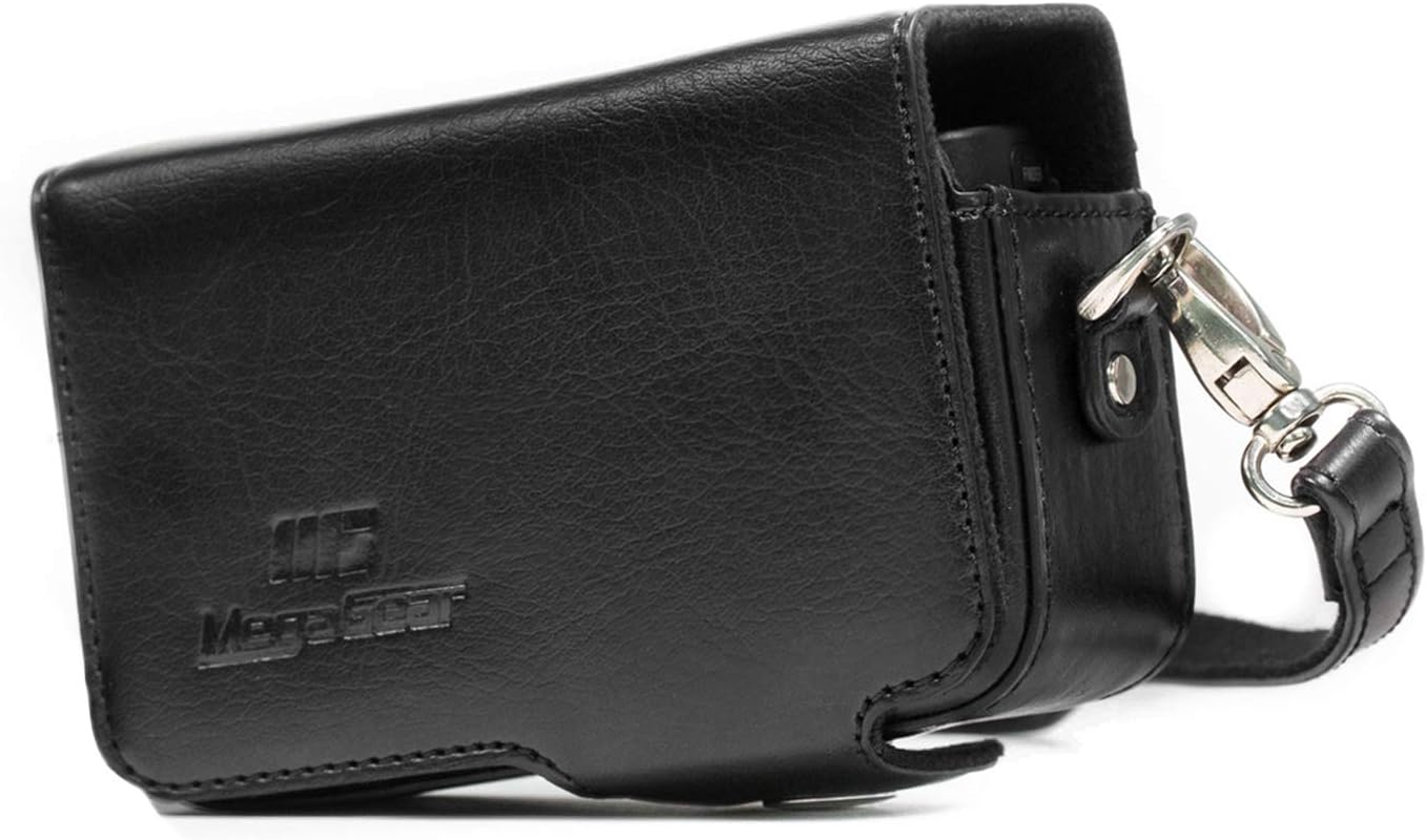 Megagear Leather Camera Case with Strap Compatible with Sony Cyber-Shot DSC-RX100 VII, DSC-RX100 VI, DSC-RX100 V, DSC-RX100 IV, DSC-RX100 III, DSC-RX100 II, ZV-1