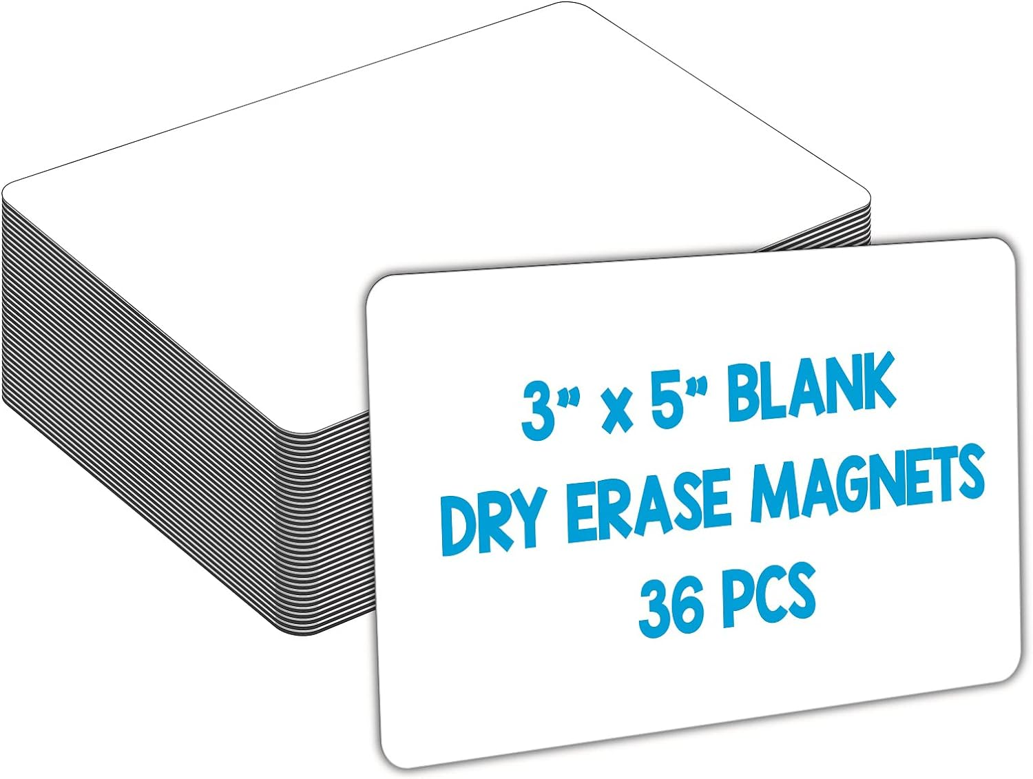Dry Erase Magnets, Blank Magnetic Dry Erase Labels, 36-Pack, Erasable Magnets for Whiteboard, Multipurpose White Magnetic Labels to Write on for Classroom, Home, Education, Office, 3" X 5" image number 2