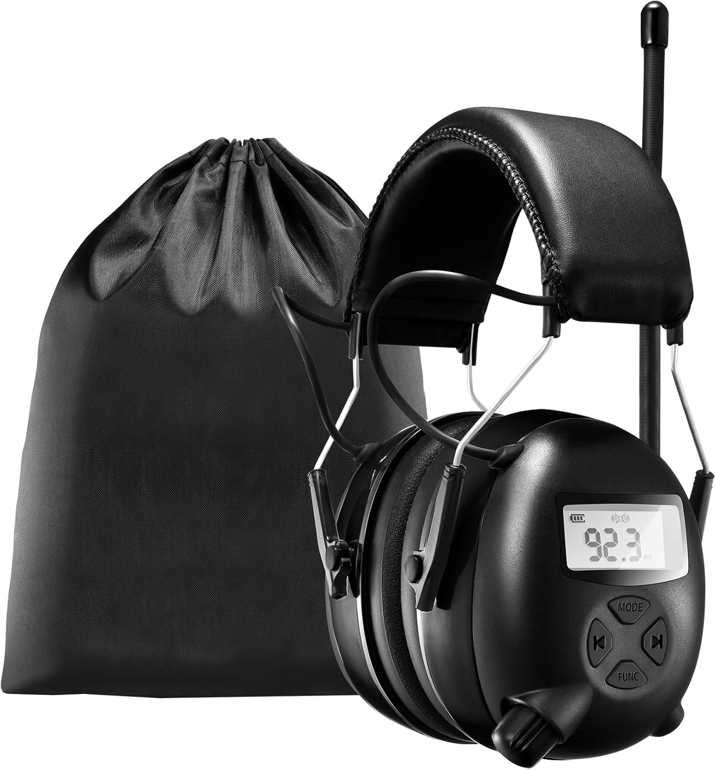 AM/FM Radio Headphones with Digital Display, 30Db AM FM Hearing Protection Safety Earmuffs, Ear Protection for Mowing