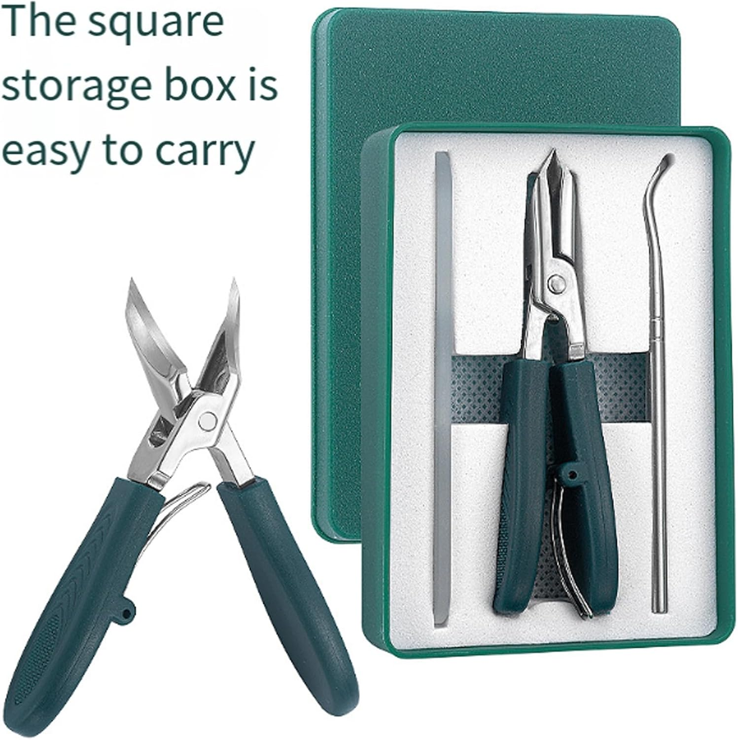 Eagle Beak Nail Clippers, Three Sets of Eagle Beak Beveled Nail Clippers, Multifunctional Nail Clipper, Beveled Nail Clipper, for Thick Nails, Seniors&Ingrown Care (2PCS Green+Black) image number 2