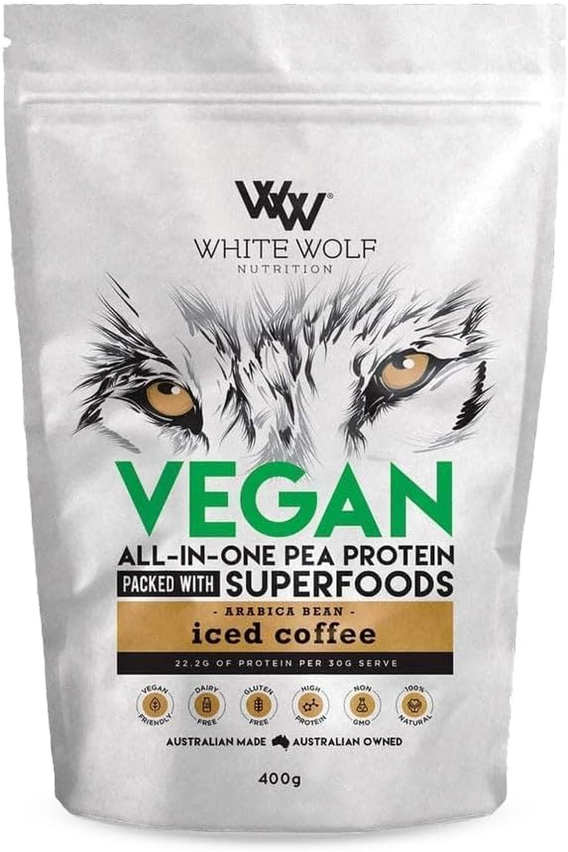 White Wolf Nutrition All in One Pea Protein with Superfoods - Iced Coffee 400G image number 3