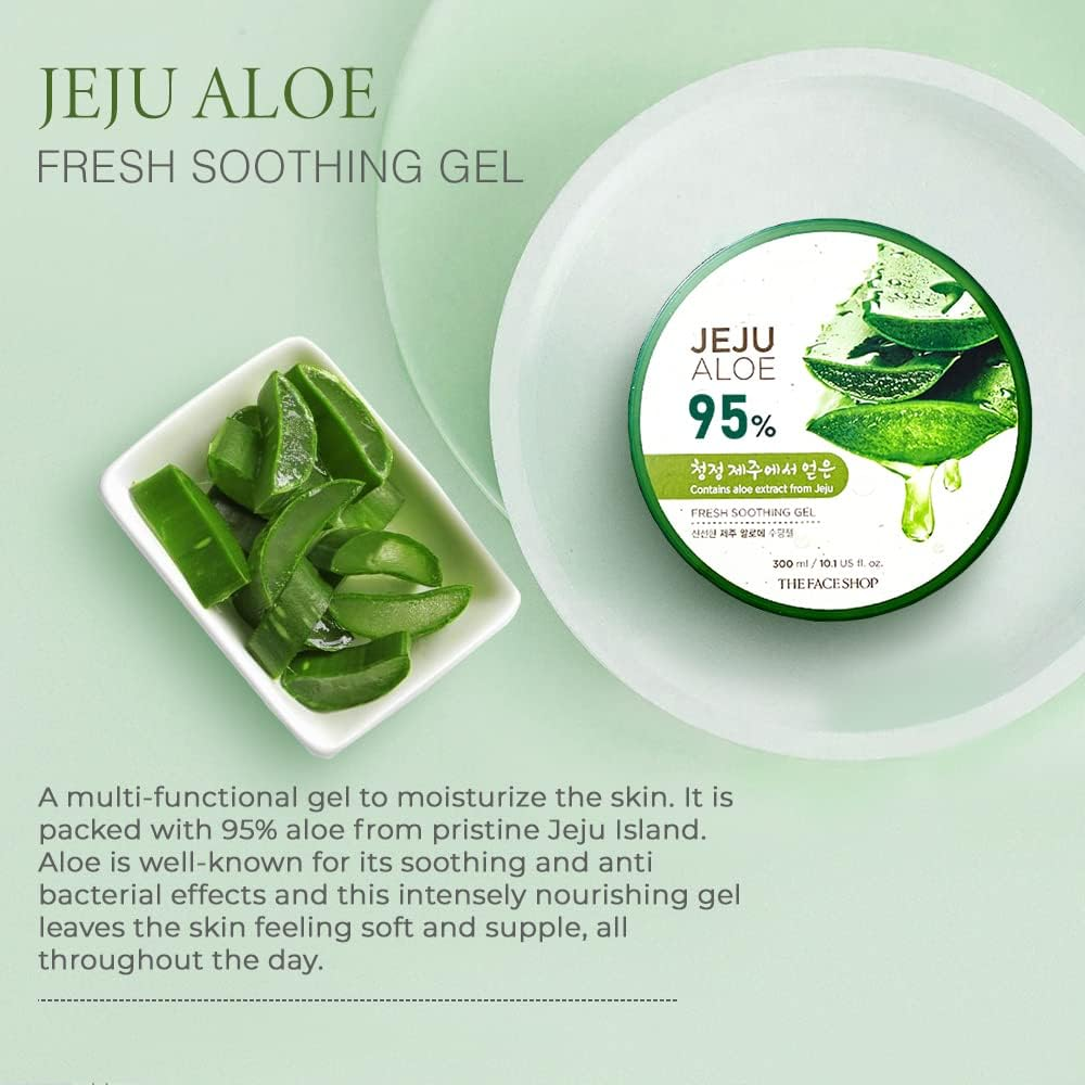 The Face Shop Jeju Aloe Fresh Soothing Gel 300 Ml, 300 Ml image number 3