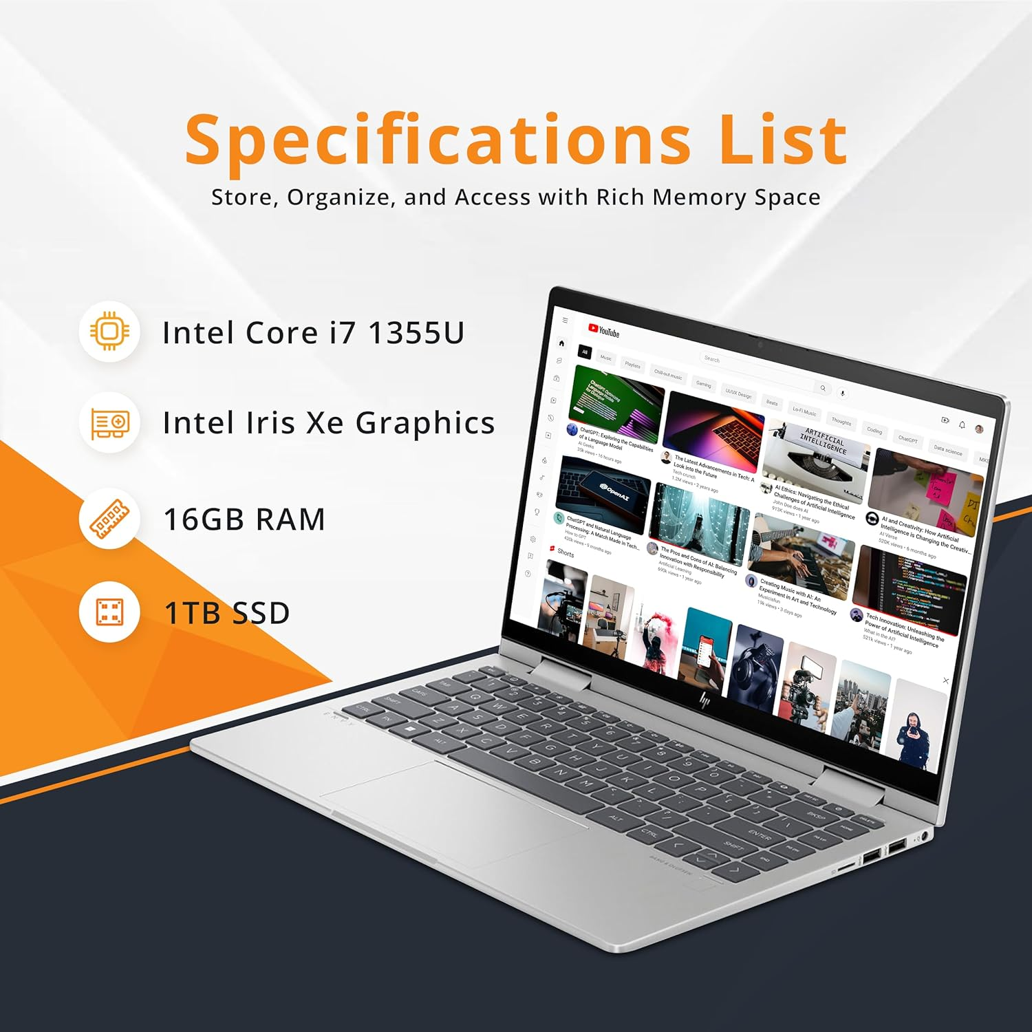 HP Envy 2-In-1 X360 14" Touchscreen I7 Windows 11 Home Laptop (16GB, 1TB SSD) image number 2