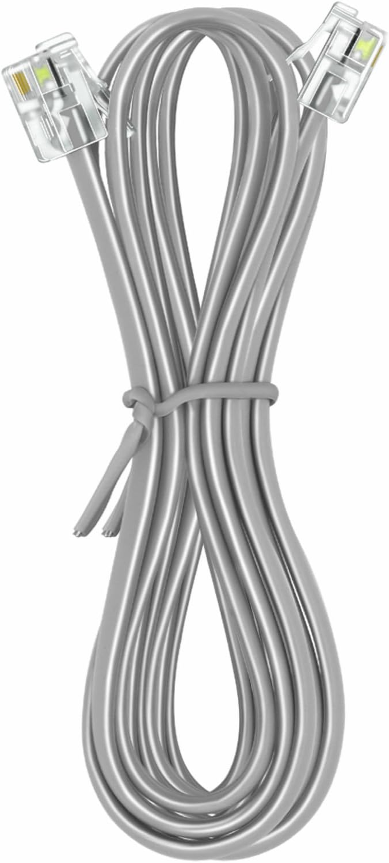 NECABLES Phone Cord 15 Ft Telephone Cord Phone Line Cord RJ11 6P4C Male to Male for Landline Phone and Fax - 15 Feet image number 6