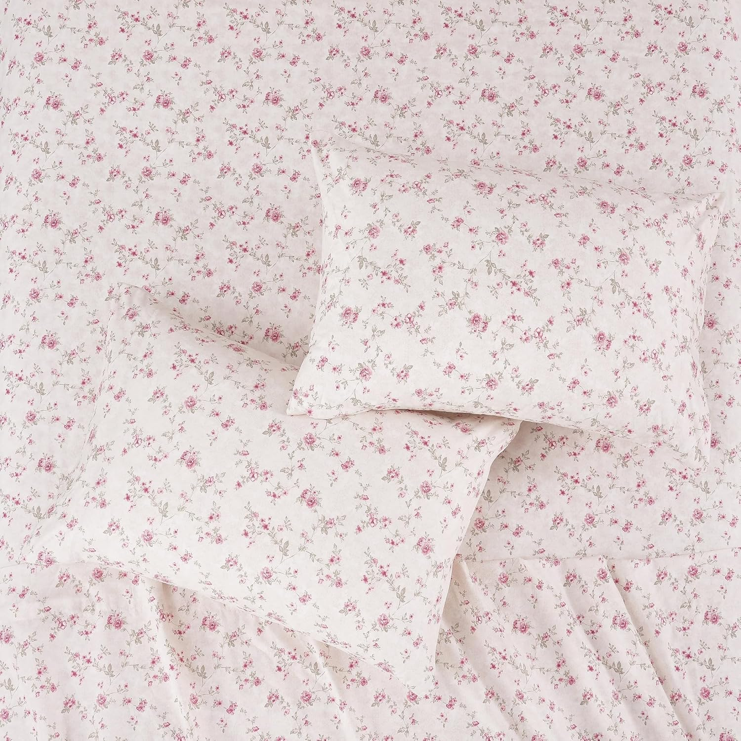 Modern Threads Printed 4-Piece Extra Soft Bedding Sheets & Pillowcase Set, Deep Pocket up to 16 Inch Mattress Kashmir Rose Full