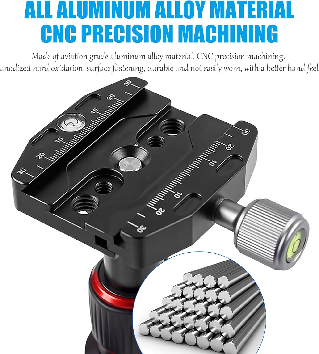 Powerful 70Mm Quick Release Clamp, Professional Replace Adapter Plate for Arca Swiss Camera Tripod and for Manfrotto Rc2 Standard Tripod Ballhead image number 2