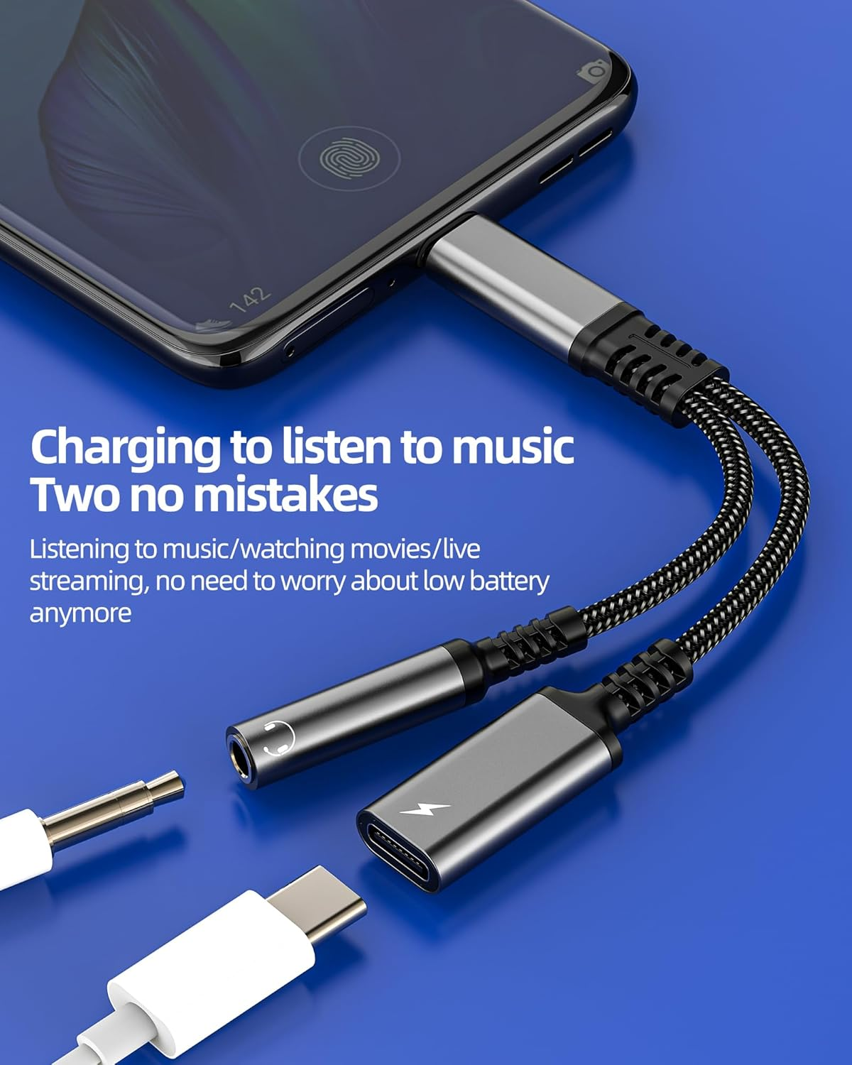 USB C to 3.5Mm Headphone Jack Adapter(2 in 1)Charging Port for Iphone 16 15 Pro Max Compatible with Samsung S24 S23 Type C AUX DAC Stereo Audio Cable Earphone Splitter for Apple Android Cord Converter image number 5