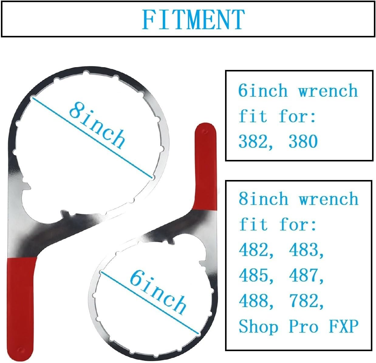 Fuel Filter Wrench Set 6Inch 8Inch Colar/Vent Cap Wrench for 380,382,482,483,485,487,488,782,Detroit Diesel Truck,Cummins,Navistar Engines image number 2