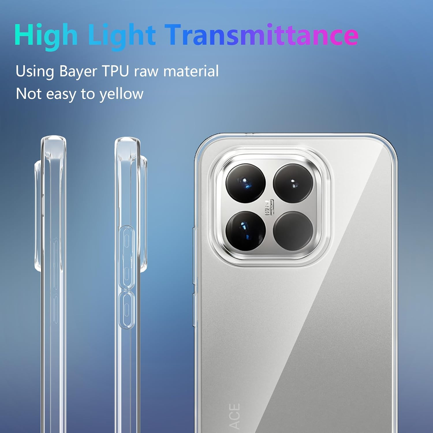 Effcotuo Case for Xiaomi 15T 5G Cover with 2 Pieces Screen Protector for Tempered Glass Screen Protector Transparent Mobile Phone Case Transparent Silicone TPU Protective Case - Vivo X300 Pro image number 3