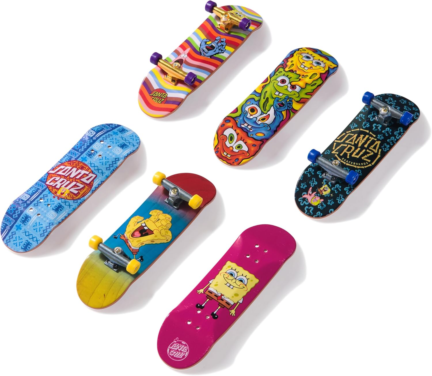 Tech Deck, Spongebob Sk8Shop Fingerboard Bonus Pack, Collectible and Customisable Mini Skateboards, Kids&rsquo; Toys for Ages 6 and Up