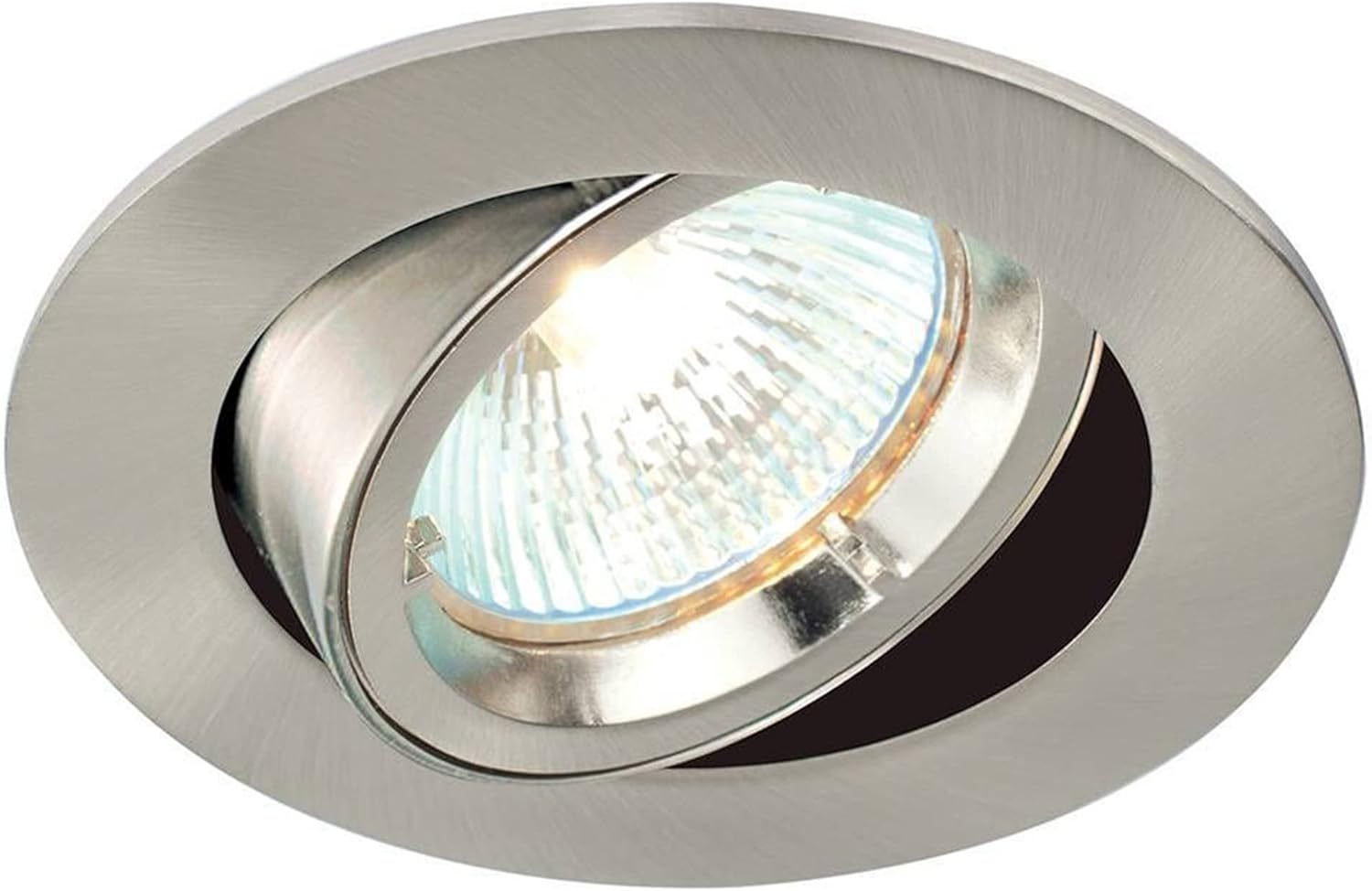 CAST Recessed Spotlight Ceiling Lighting Downlight Mains 240V GU10 Fitting for Halogen or LED Lights Lamps Bulbs Satin Nickel Finish Adjustable Tilt Version for Living Room Bedroom Kitchen IP20 Rated - Gloss White (Tilt Version) image number 2