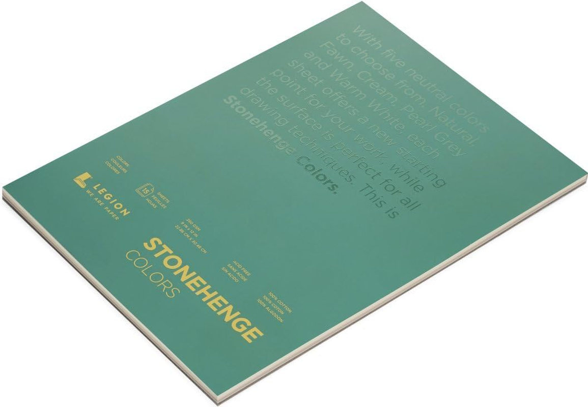 Legion Paper Stonehenge Multi Media Pad 250Gsm, Assorted Colours, 9 X 12 Inch Multicolour