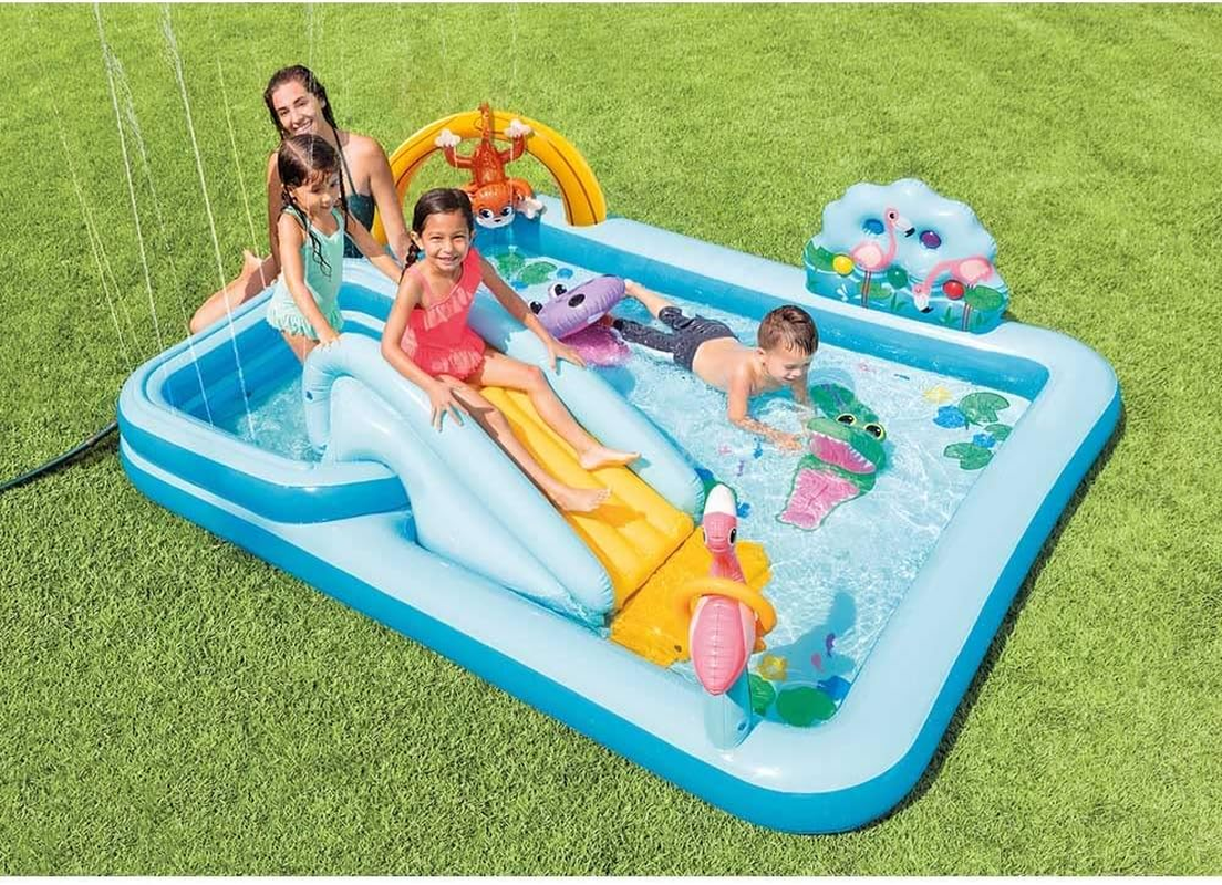 Intex 57161EP 96" X 78" X 28" Inflatable Jungle Adventure Play Center Spray Kiddie Pool for Ages 2 and Up image number 2