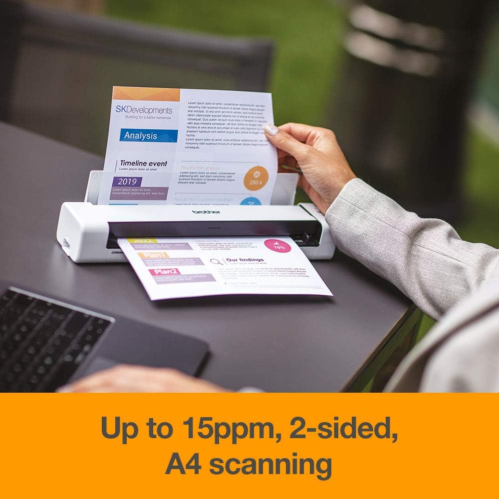 Brother DS-740D Document Scanner, USB 3.0, Dsmobile, Portable, 2 Sided Scanning, 15PPM, A4 Scanner, Includes Micro USB Cable image number 3