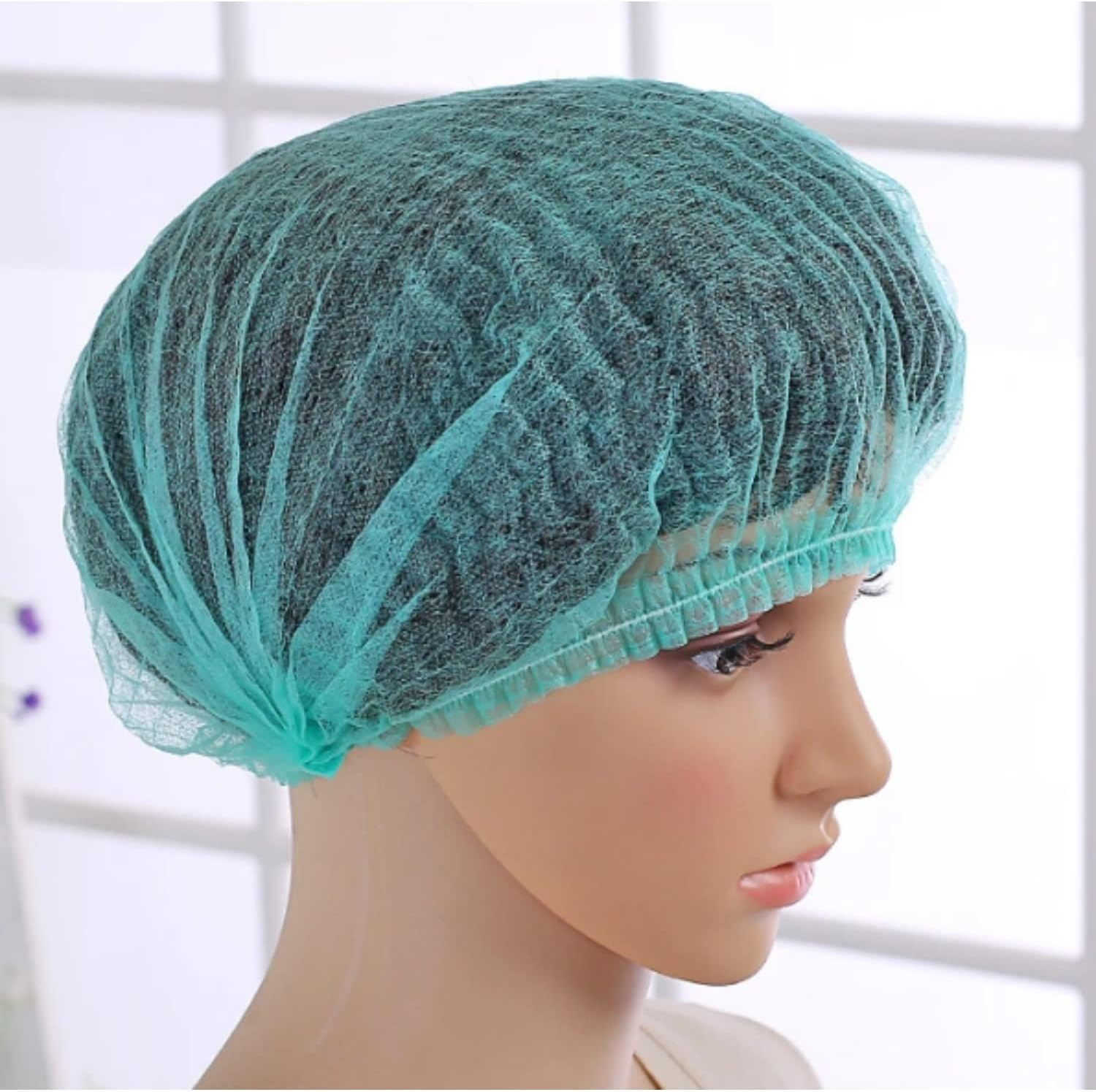 Hair Net Crimped Disposable White, 21 Inches, | Double Elastic Oft and Lightweight. Breathable, Air Permeable | Non-Woven Polypropylene and Latex Free Elastic in 4 Colors (Red) image number 1