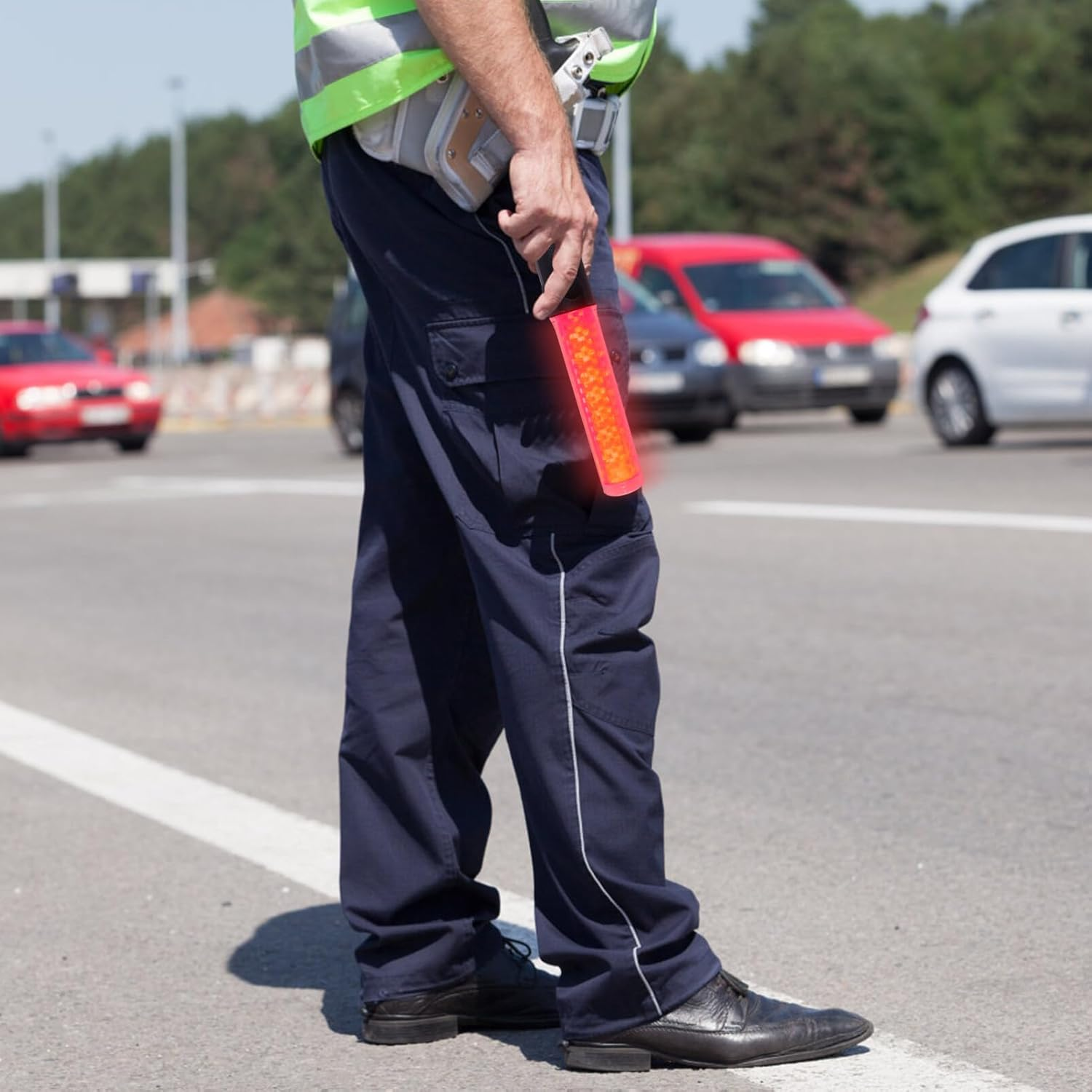 SOLUSTRE Traffic Wand, 26Cm Led Traffic Control Wands Police Wand Safety Light Wands Air Marshaling Signal Wand Concert Cheering Stick for Parking Car A image number 4