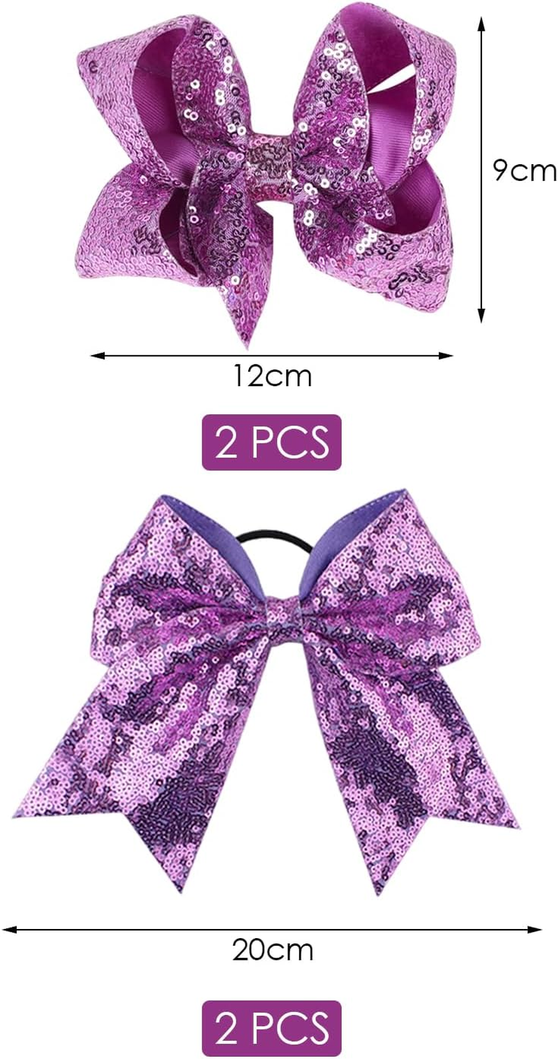 2 Bow Hair Clips and 2 Bow Hair Bows, Hair Authorities with Sequins, Children'S Accessories, Hairstyle Decorations. image number 3