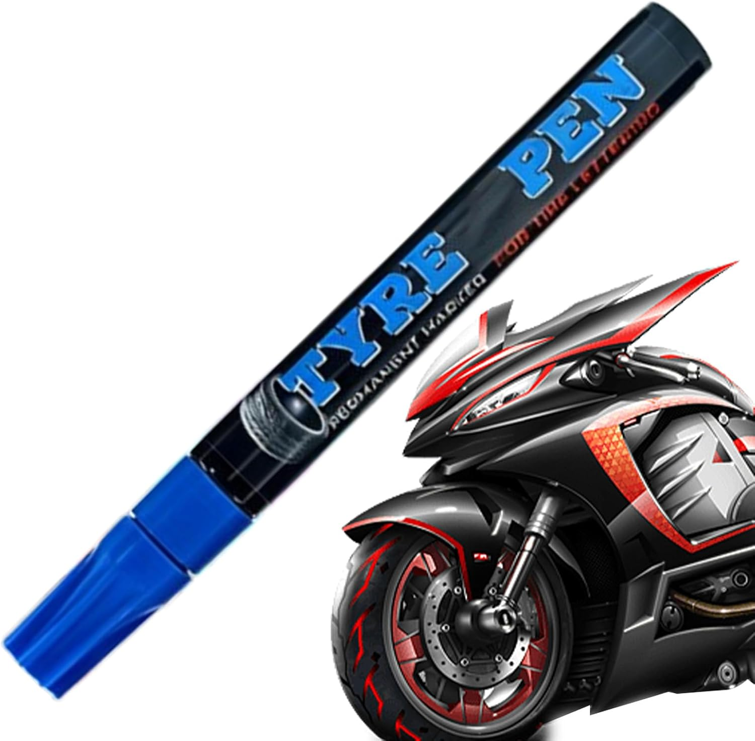Tire Paint Pen - Erasable Weatherproof Non-Fading Quick Dry Tyre Drawing Marker,Car Wheels Tires Lettering Pen | for Motorcycle, Bikes, Bicycles, Metal, Glass