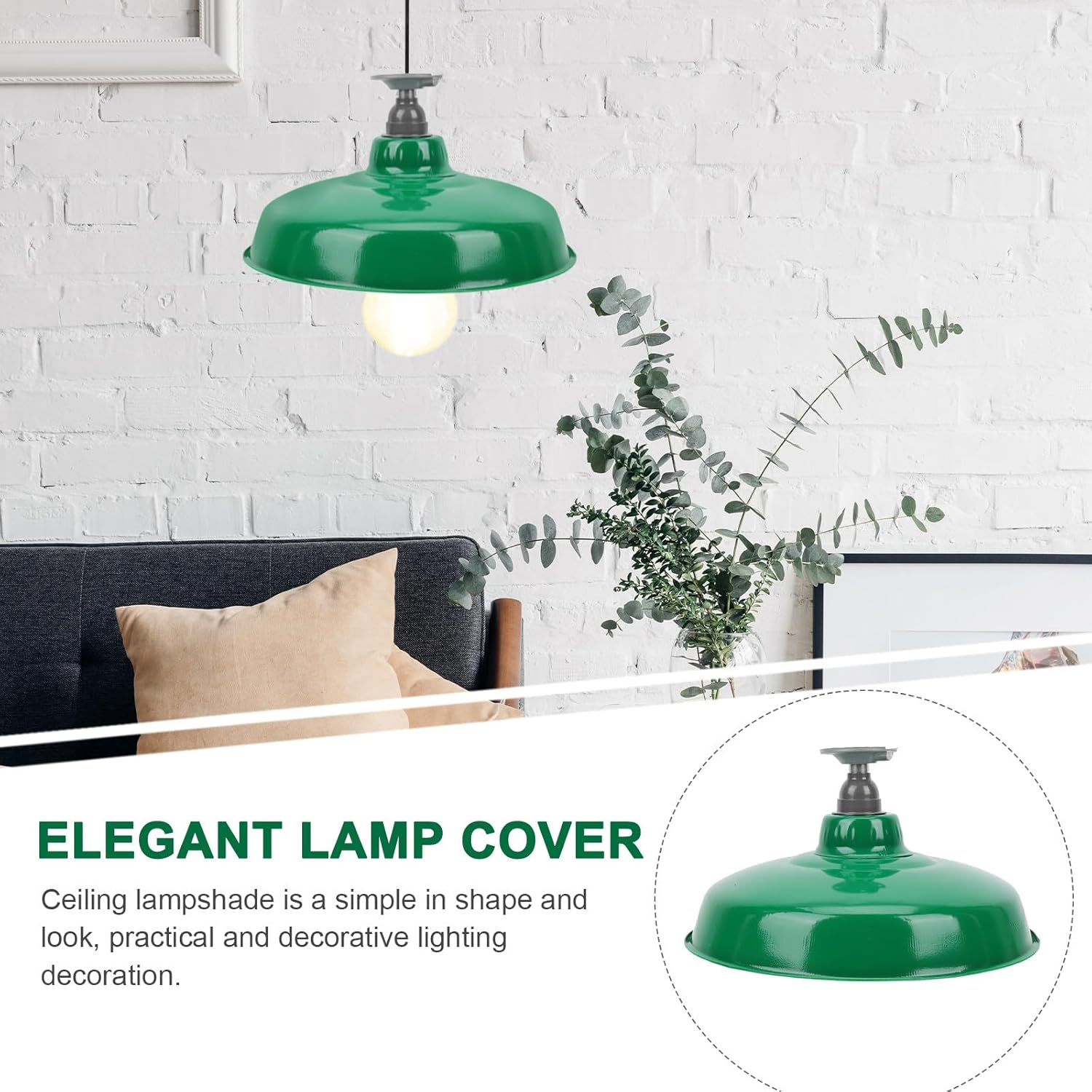 Jojofuny Vintage Enamel Iron Lampshade E27 Balcony Porch Hanging Lamp Cover Outdoor Warehouse Workshop Light Shade image number 3