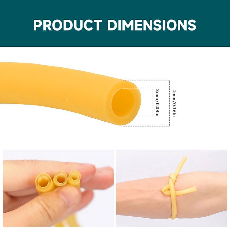 Natural Latex Rubber Tubing, Highly Elastic Hose Tubes, for Home Fitness Exercise Stretching, Laboratory Use (Yellow)