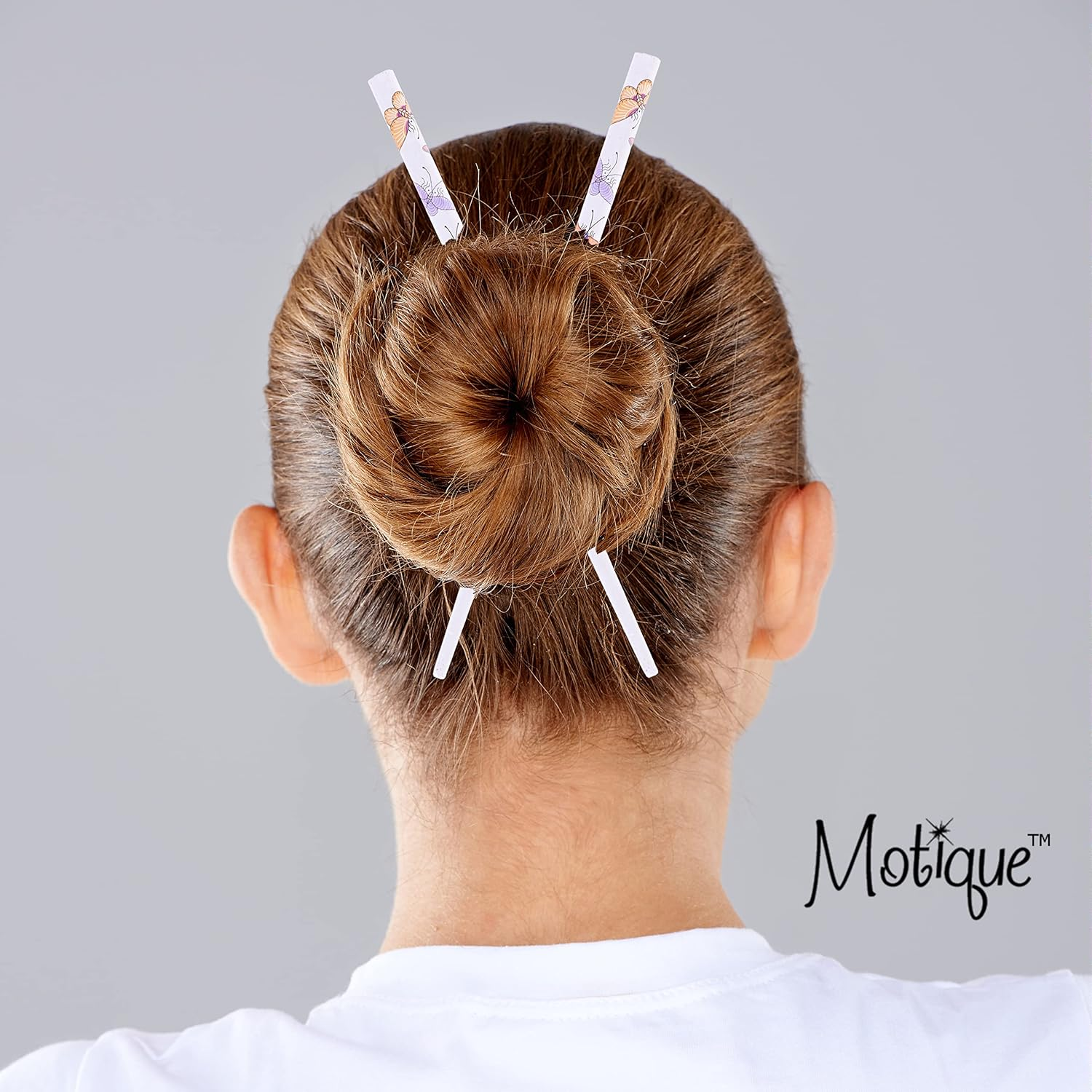 Set of 4 Hair Sticks Hair Chopsticks with Butterflies - White - Blue,Pink image number 5