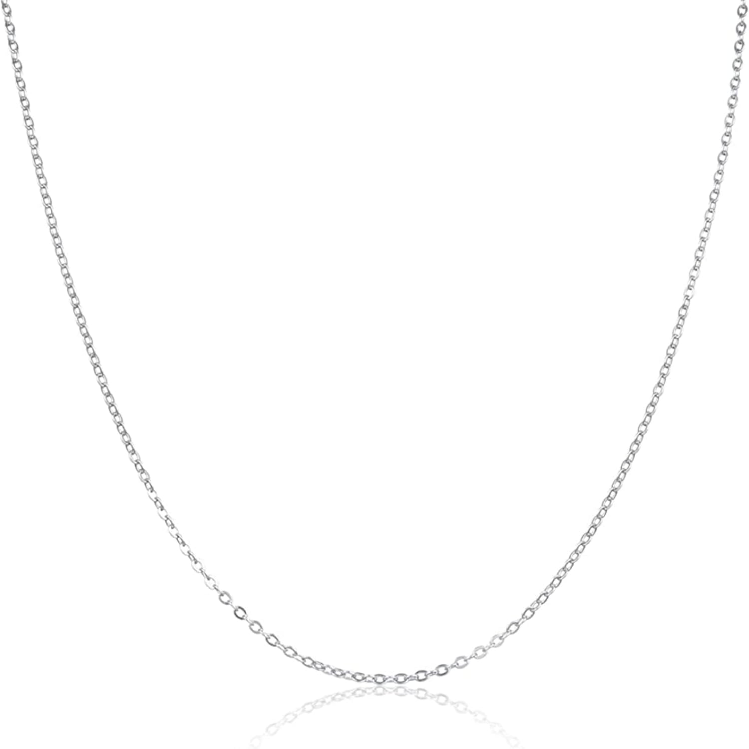 ZALIZR Strong and Thin Cable Chain Necklace for Women Men Unisex, 1.5MM 925 Sterling Silver Overlay, Braided Rope Chain, Spring Ring Clasp, 18-20 Inches image number 1