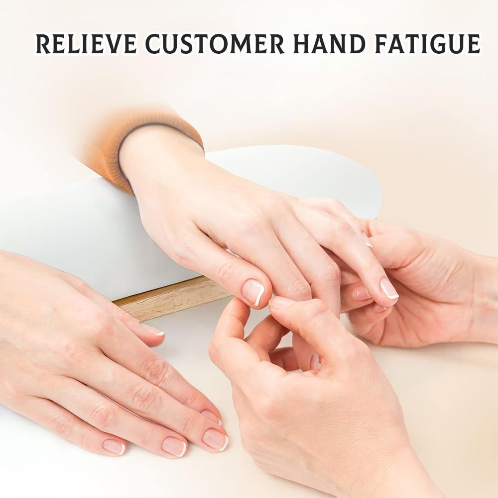 Nail Arm Rest, Sturdy Solid Wood Construction, Easy to Clean, Resistant to Wear, PU Leather Surface, Soft Density Sponge, Height Adjustable Design, Nail Supplies for Nail Techs image number 1
