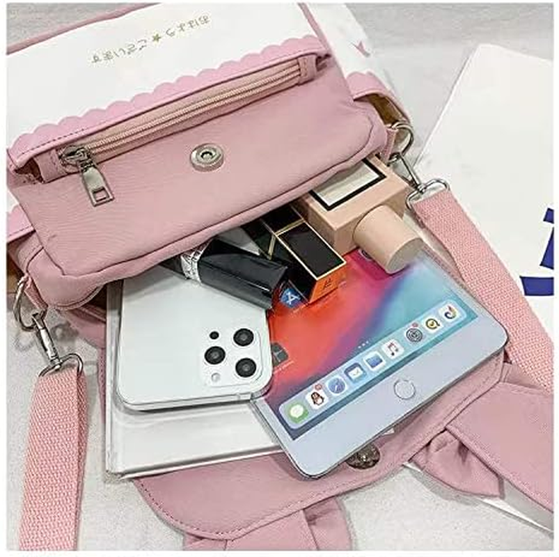 Japanese Kawaii Bunny Ear Backpack with Cute Manga Girl School Backpack Book Bag Satchel Student Cosplay Teen Lolita JK