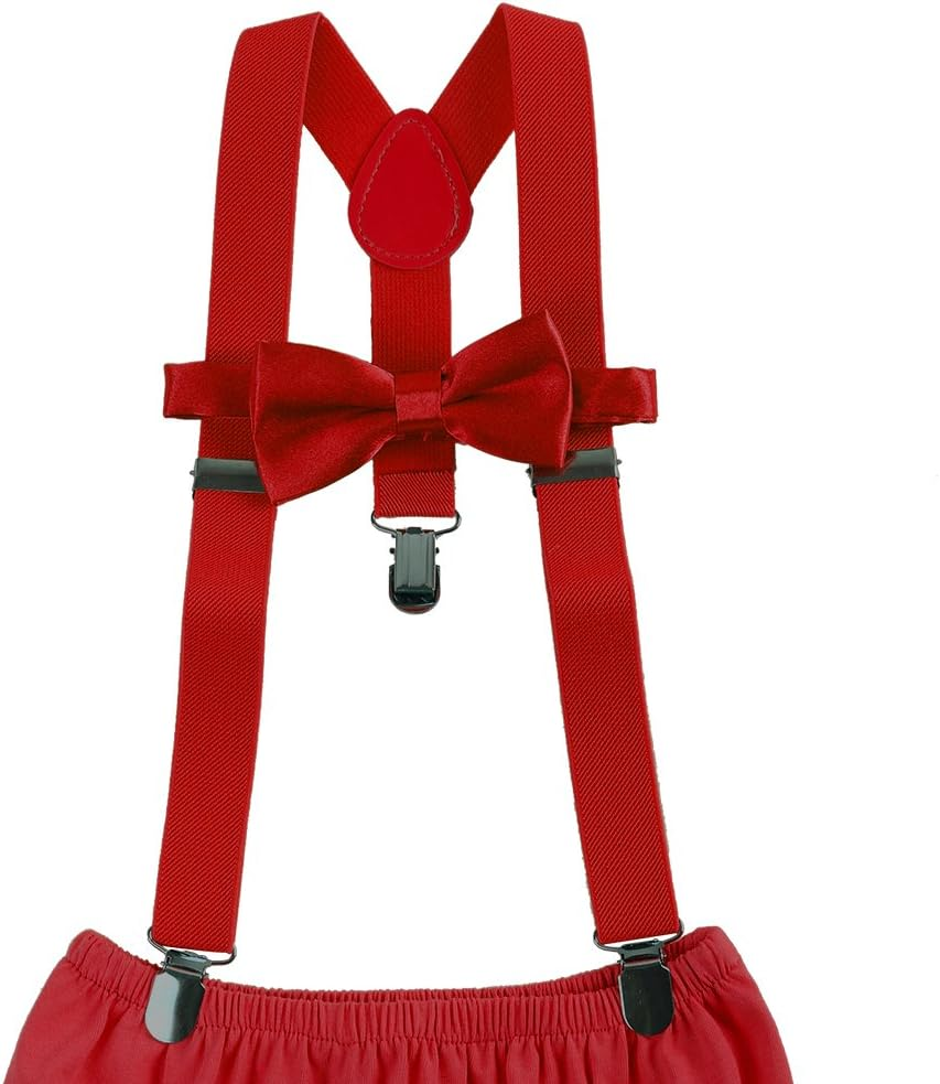 Baby Boys Cake Smash Outfit First Birthday Bloomers Bowtie Suspenders Clothes Set image number 5