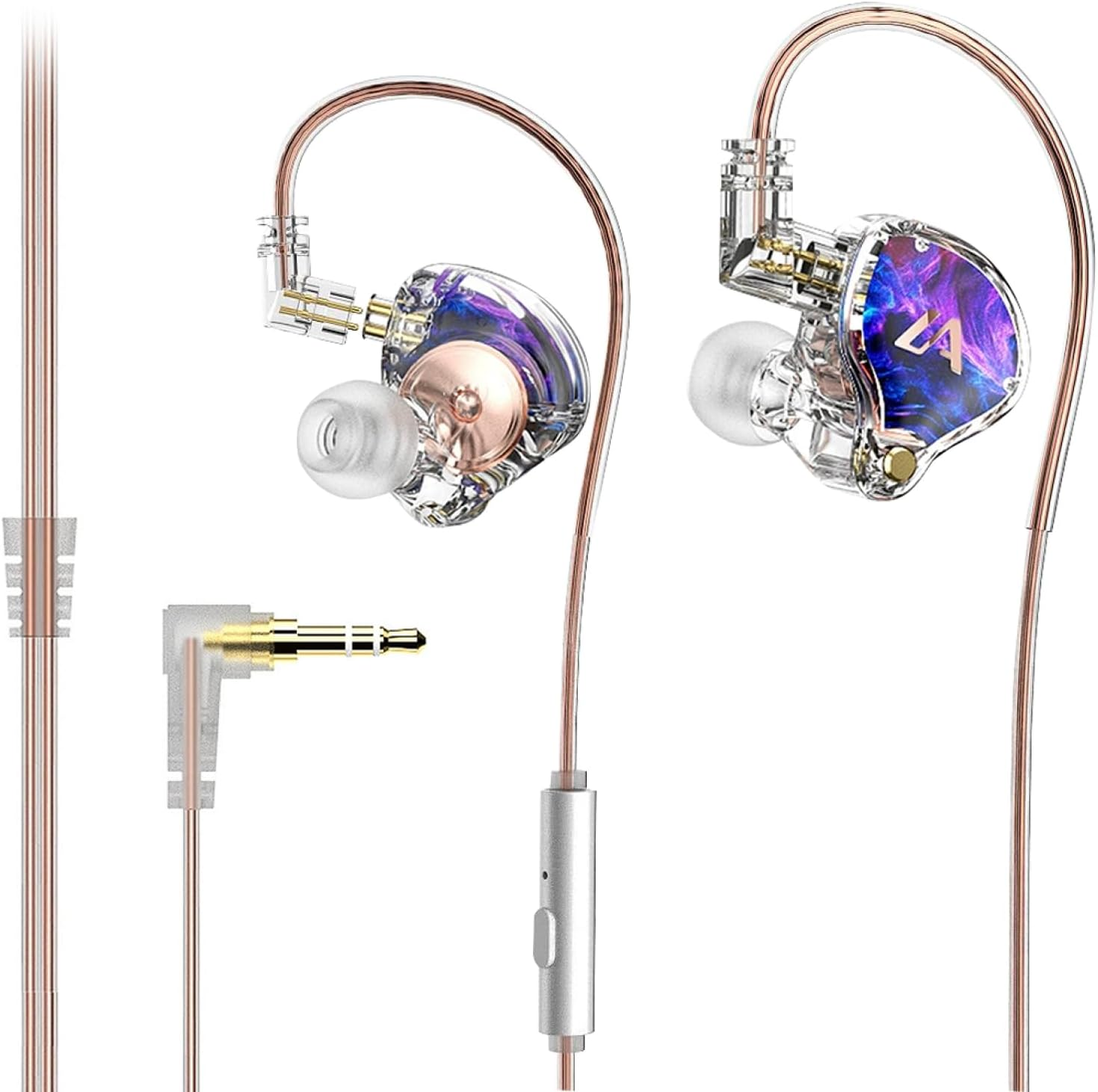Daseeme LM3 Wed Earphones with Interceable Cables, Plug and Unplug Ear Earphones, Classic Dynamic 3D Panel Hifi Mobile Gaming Music Wed Earphones LM3P-A with Label image number 1